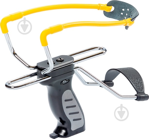 Рогатка Man Kung MK-SL06BK з упором к:чорний/жовтий - фото 1