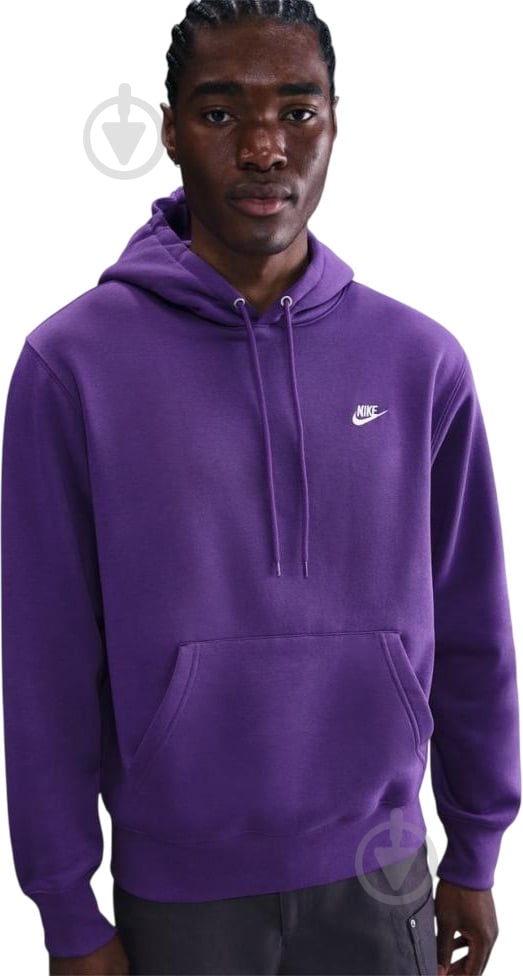 Джемпер Nike M NK Club BB PO Hoodie FN3859-507 р.M фіолетовий - фото 1