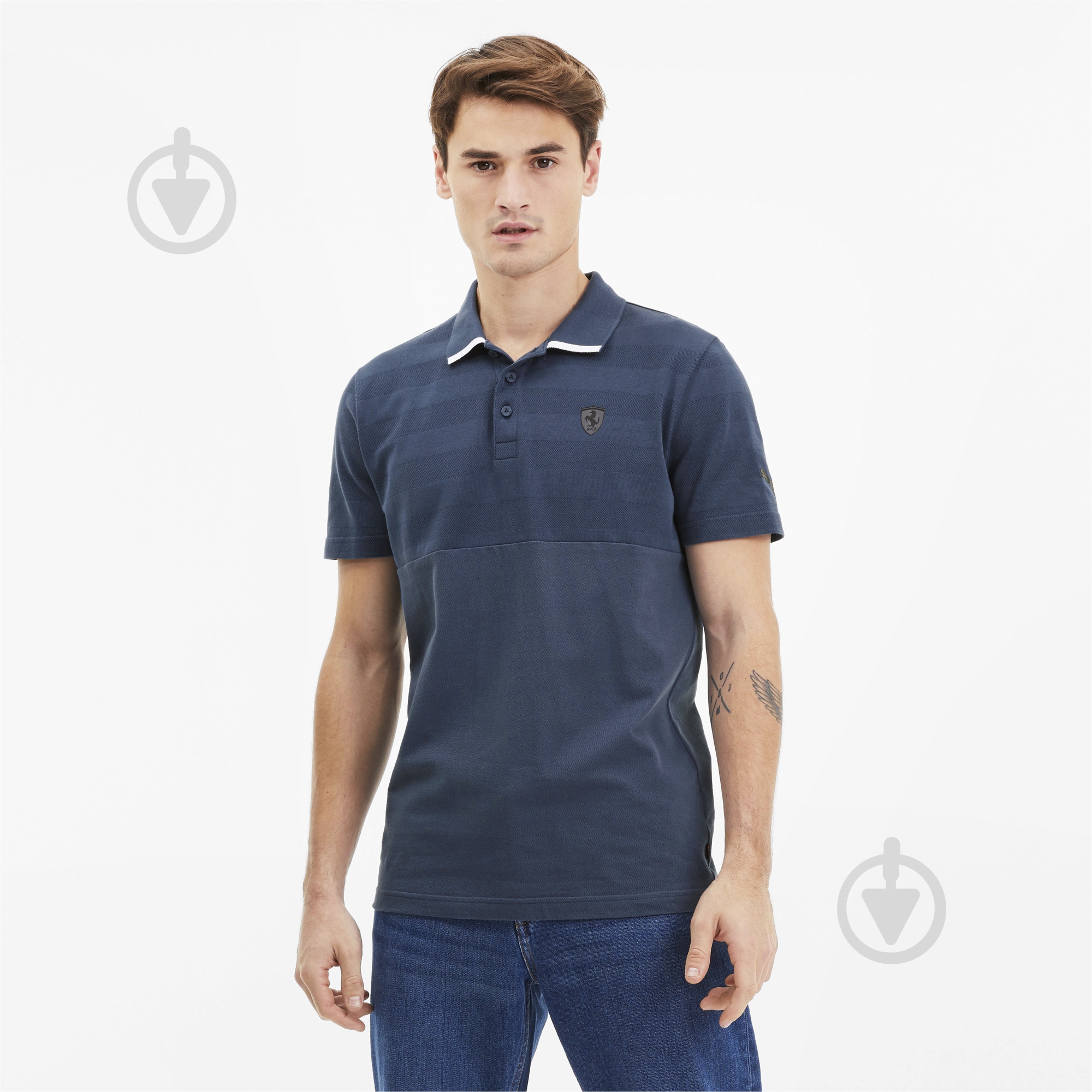 Поло Puma Ferrari Striped Polo 59612305 р.XXL темно-синій - фото 1