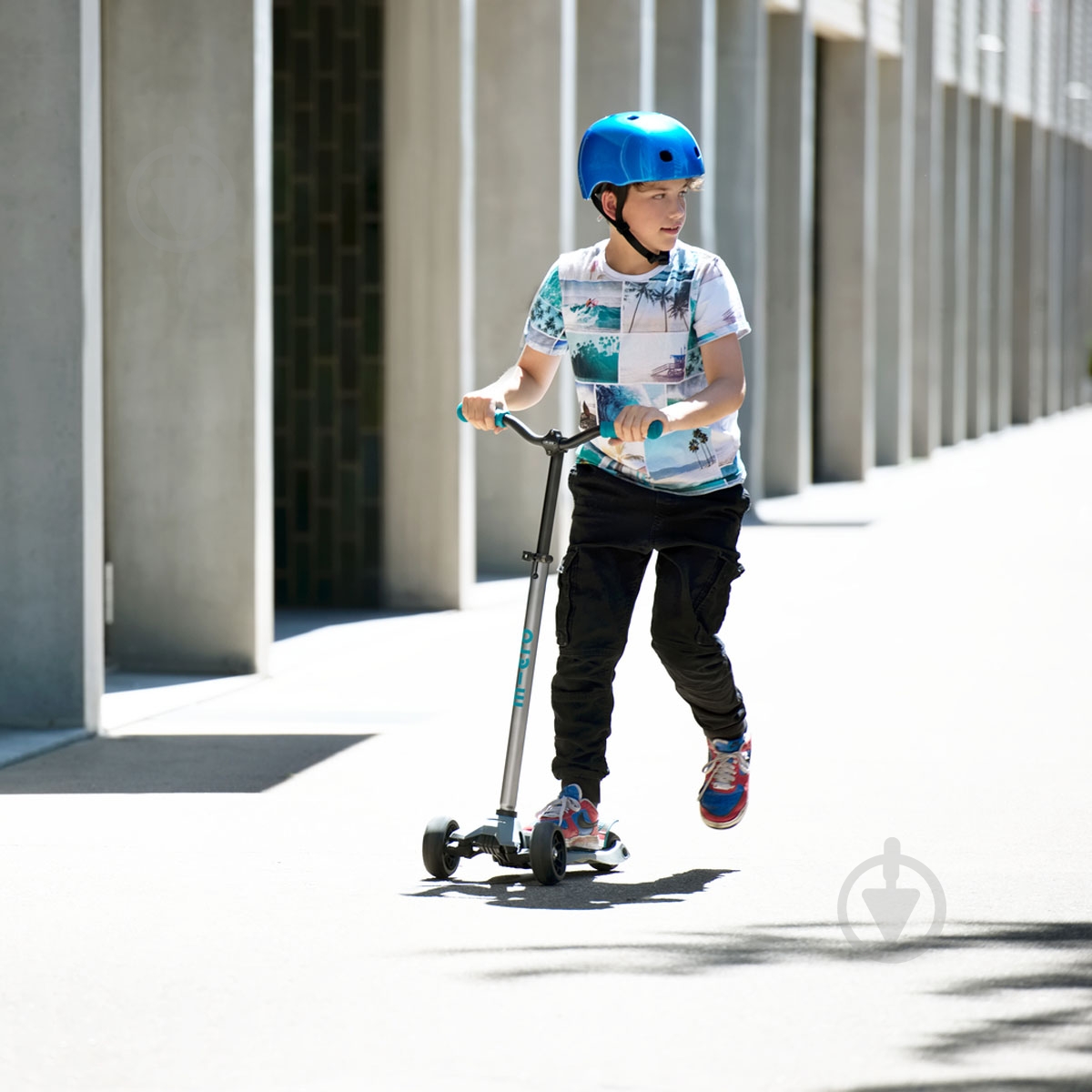 Самокат Micro Maxi PRO Deluxe аква серый MMD088 - фото 8