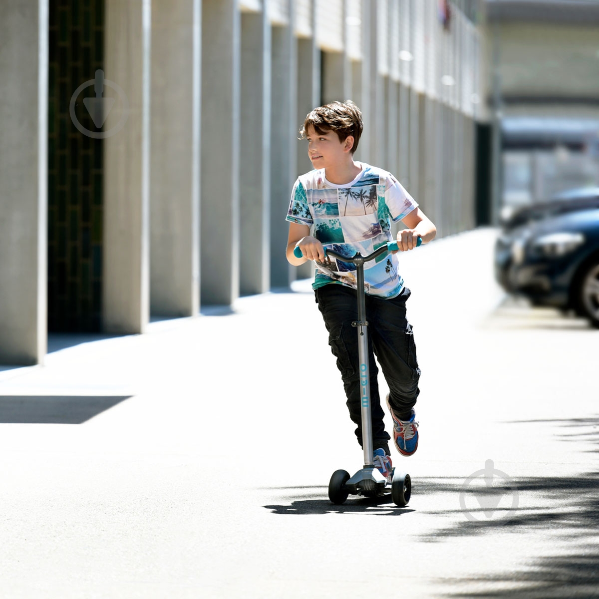 Самокат Micro Maxi PRO Deluxe аква серый MMD088 - фото 9