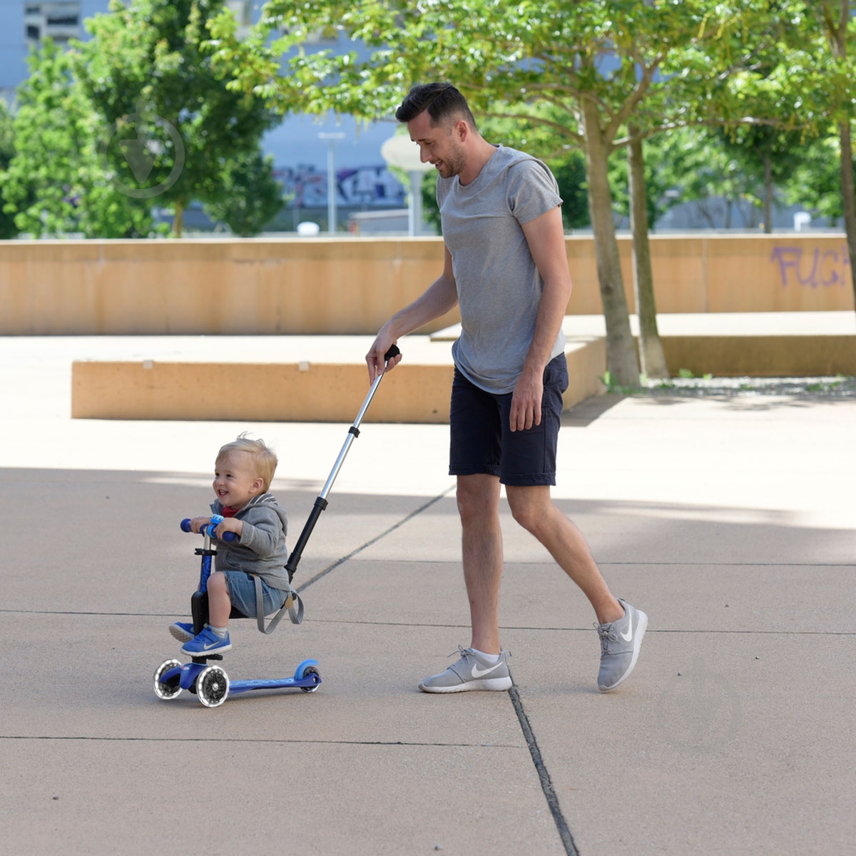 Самокат Micro Mini 3in1 Deluxe Plus LED синий MMD145 - фото 11