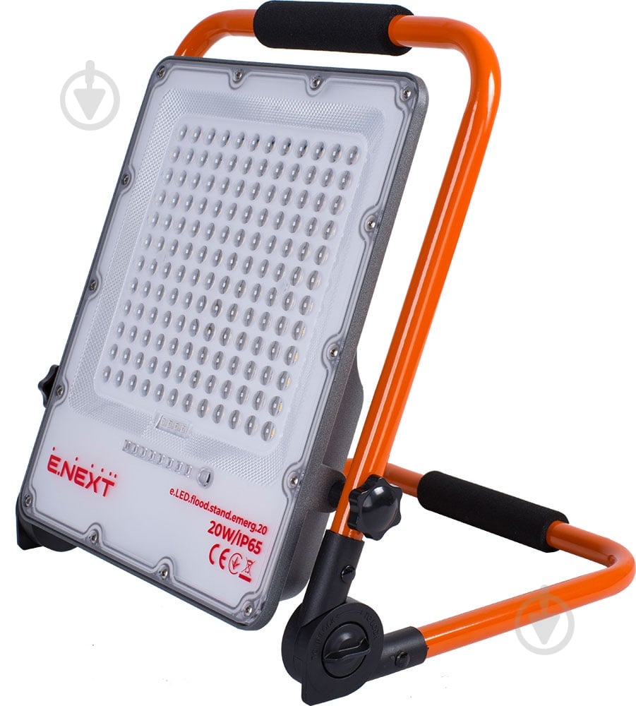 Фонарь светодиодный E.NEXT e.LED.flood.stand.emerg.20 оранжевый - фото 1 Фонарь светодиодный E.NEXT e.LED.flood.stand.emerg.20 оранжевый - фото 1