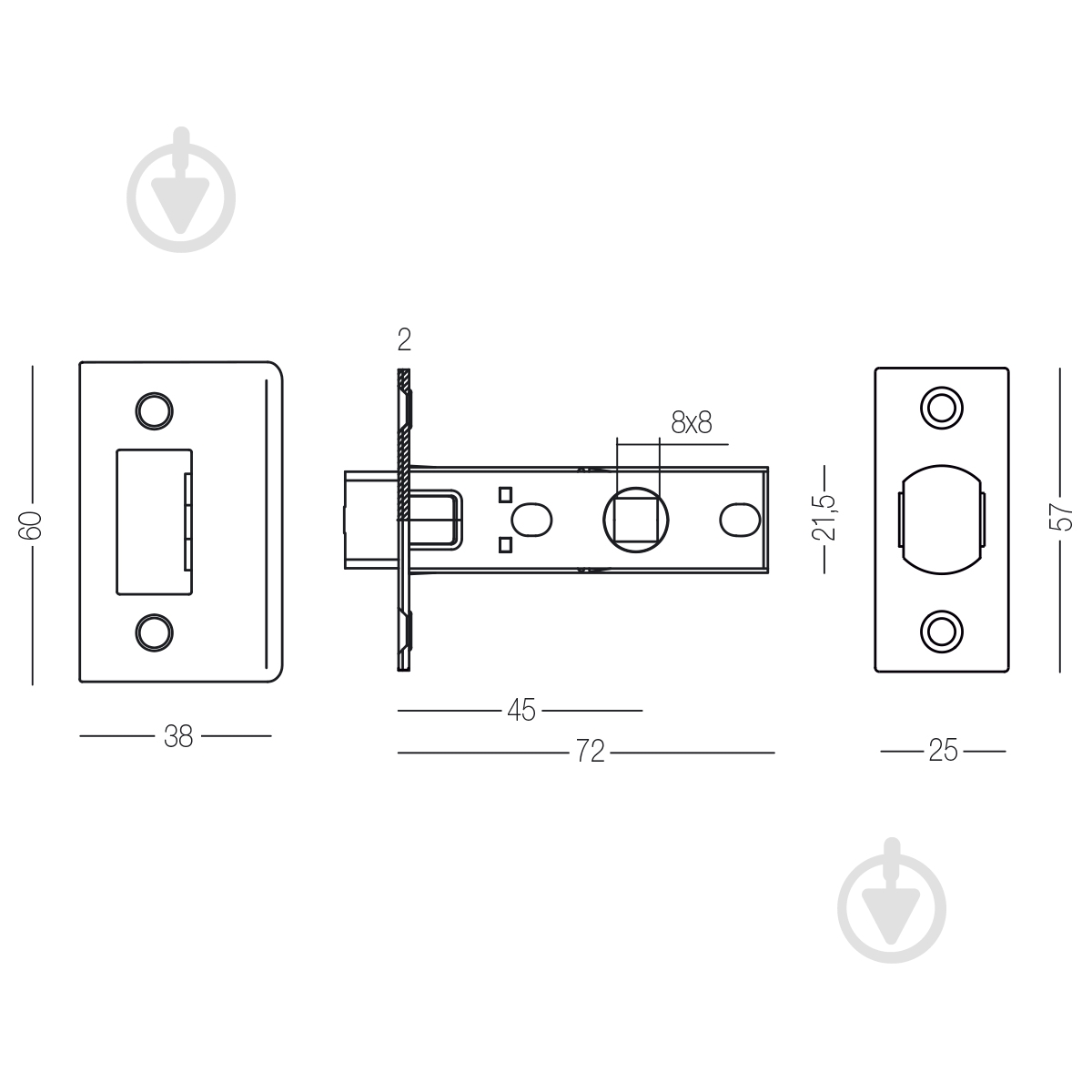 Комплект без запирания Linde А-2004 SN/CP-6 SP матовый никель/полированный хром без петель - фото 3 Комплект без запирания Linde А-2004 SN/CP-6 SP матовый никель/полированный хром без петель - фото 3