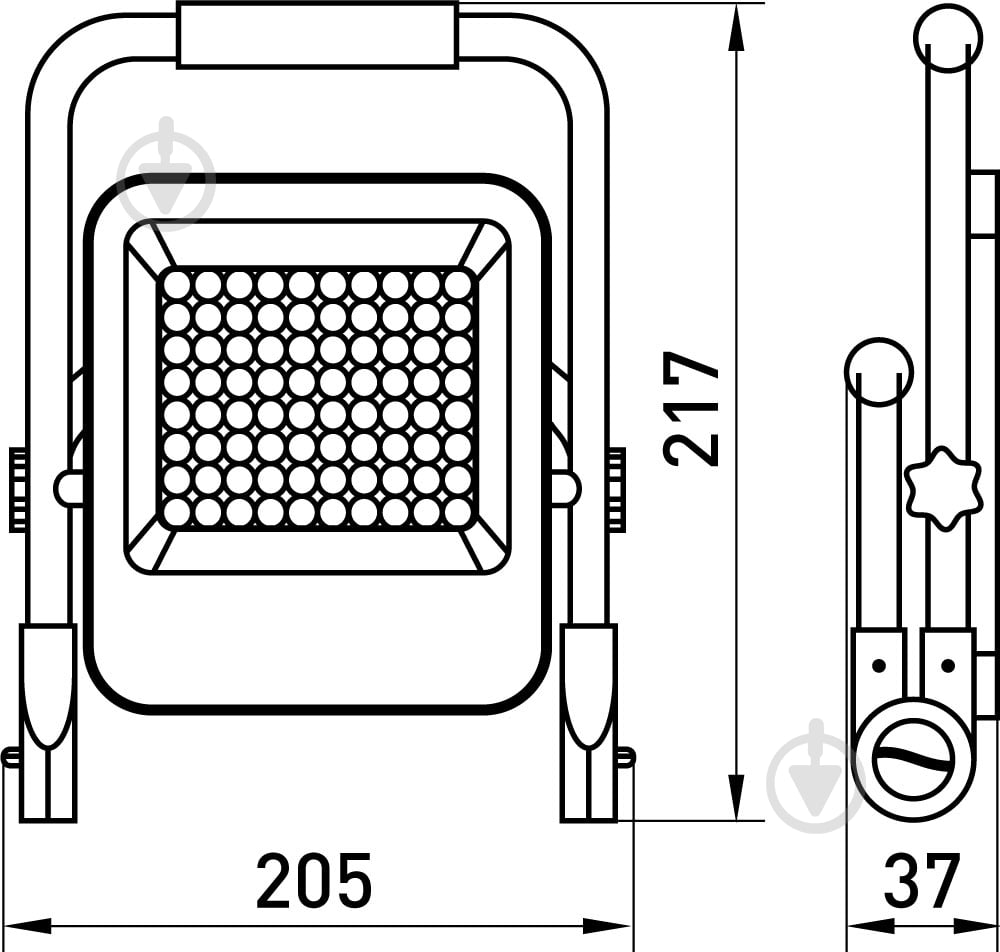 Фонарь светодиодный E.NEXT e.LED.flood.stand.emerg.10 600 Lm оранжевый l0790013 - фото 9