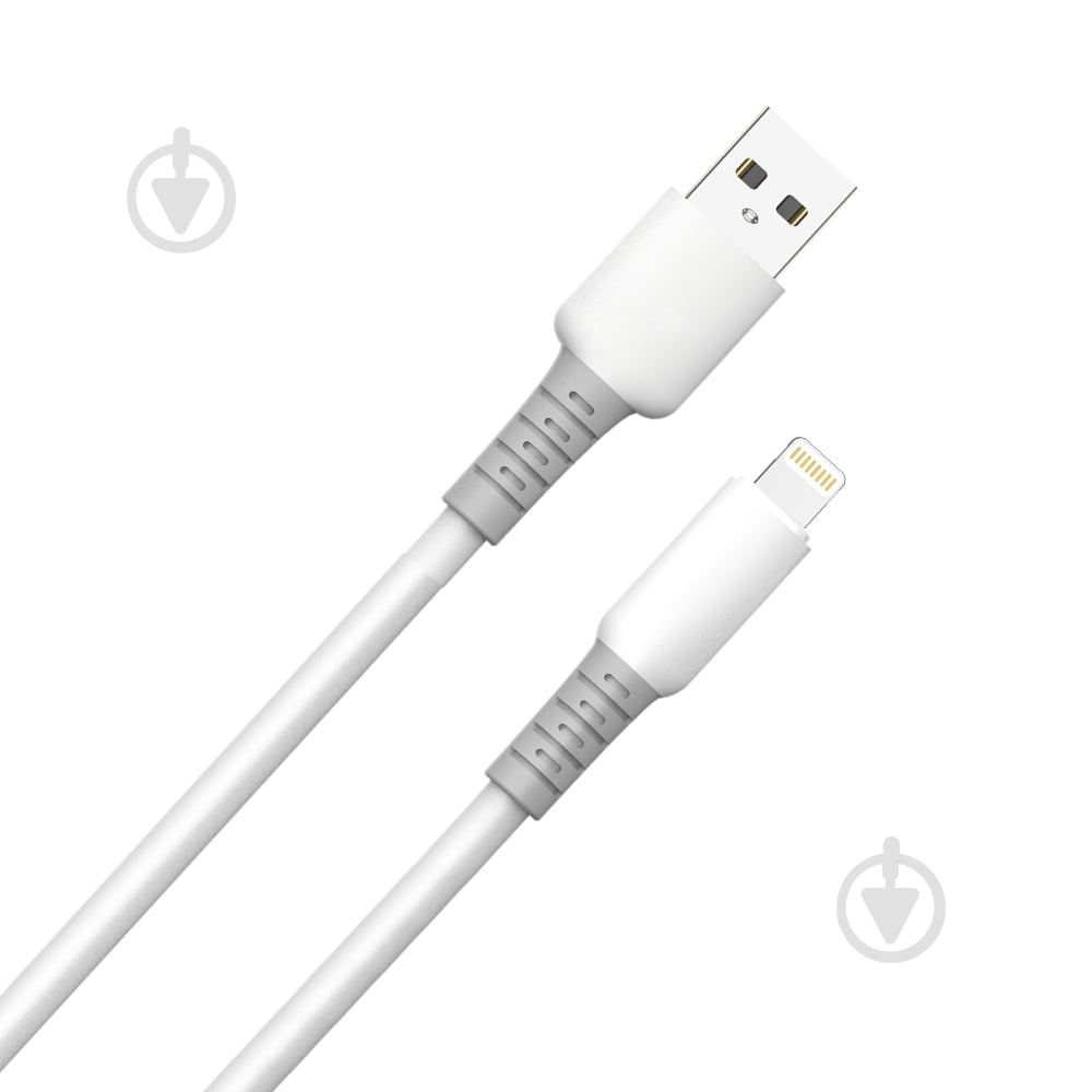 Дата-кабель ColorWay USB - Apple Lightning (liquid silicone) 3А 1 м white (CW-CBUL093-WT) - фото 3