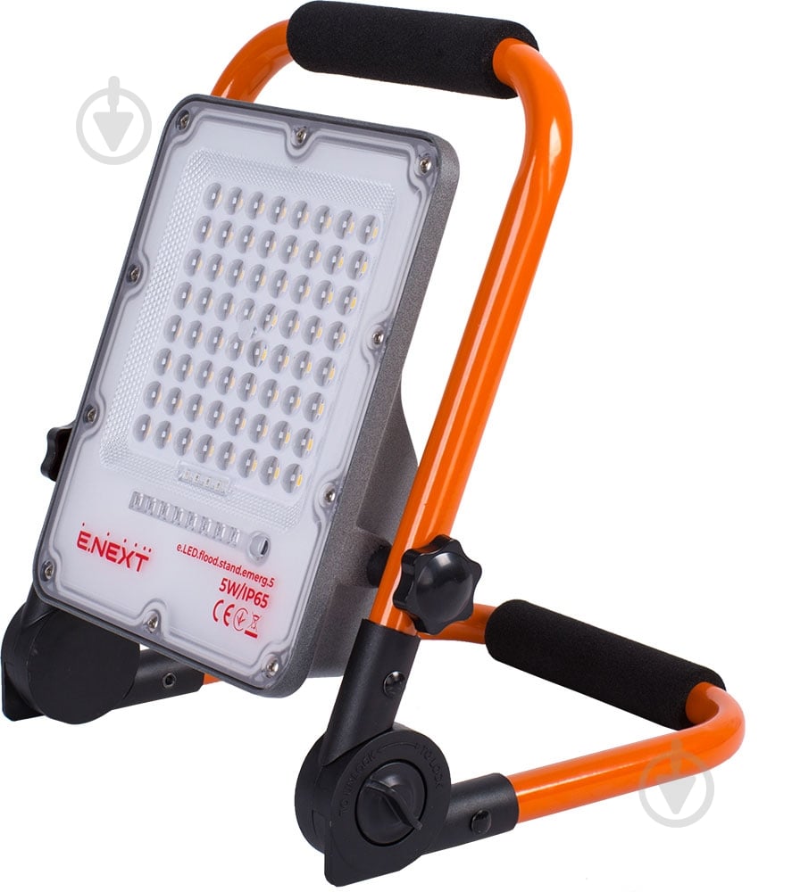 Ліхтар світлодіодний E.NEXT e.LED.flood.stand.emerg.5 помаранчевий - фото 1 Ліхтар світлодіодний E.NEXT e.LED.flood.stand.emerg.5 помаранчевий - фото 1
