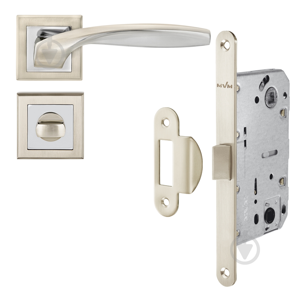 Комплект WC MVM Z-1325 SN/CP-4 WC 96 мм матовый никель/полированный хром без петель - фото 1 Комплект WC MVM Z-1325 SN/CP-4 WC 96 мм матовый никель/полированный хром без петель - фото 1