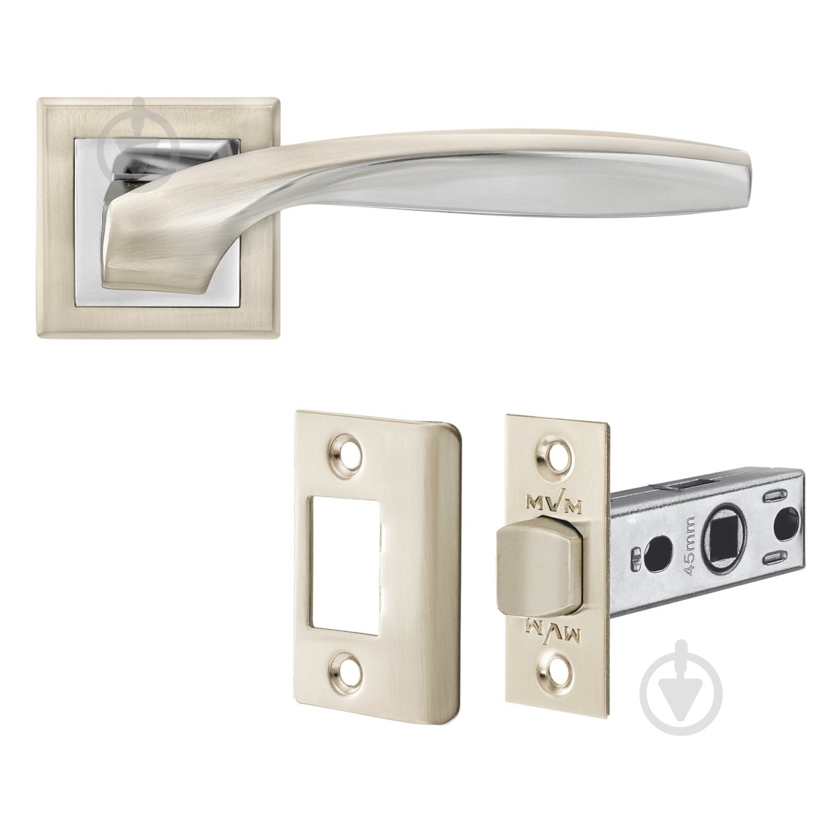 Комплект без запирания MVM Z-1325 SN/CP-6 SP матовый никель/полированный хром без петель - фото 1 Комплект без запирания MVM Z-1325 SN/CP-6 SP матовый никель/полированный хром без петель - фото 1