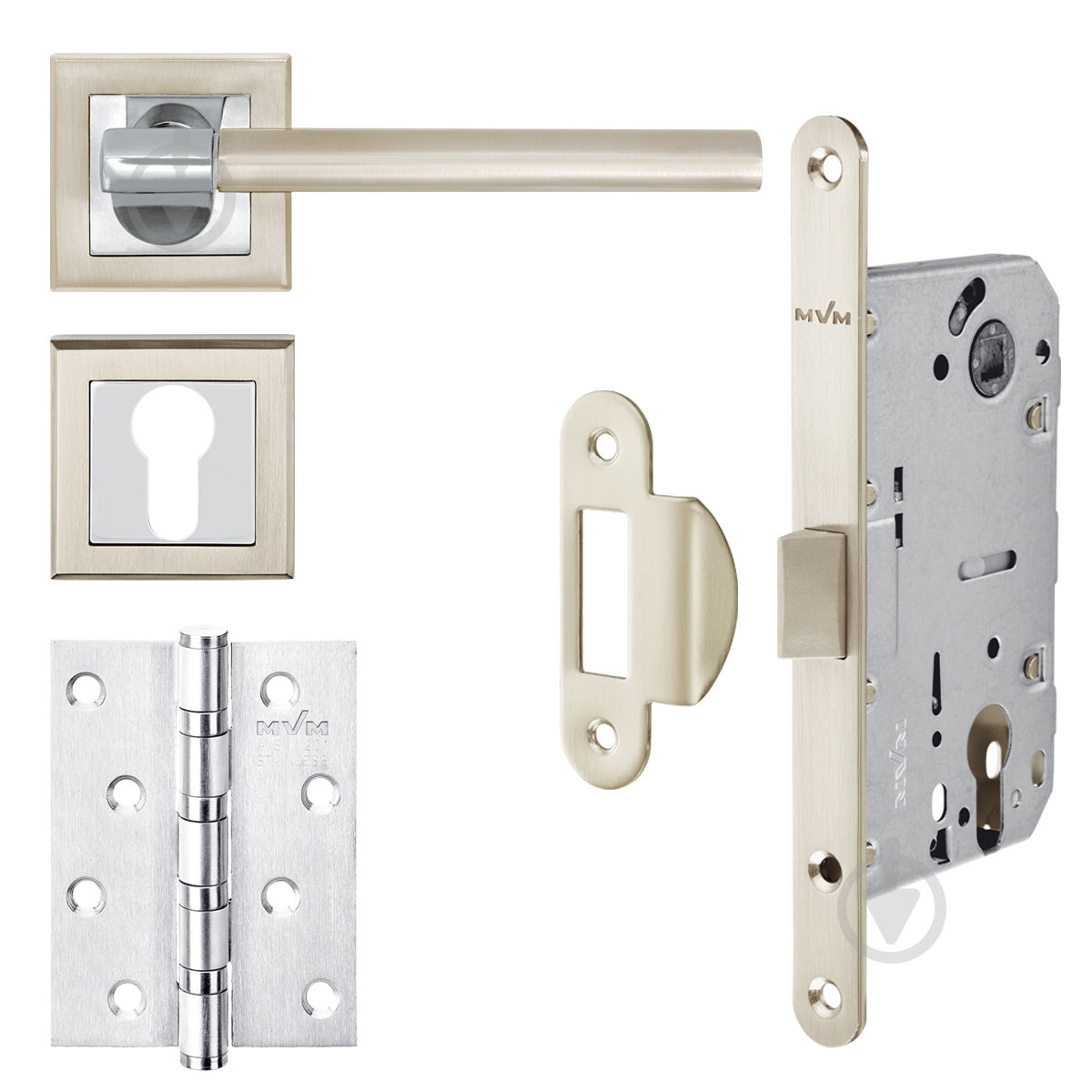 Комплект PZ Linde A-2006 SN/CP-2 PZ 85 мм матовый никель/полированный хром с петлями - фото 1 Комплект PZ Linde A-2006 SN/CP-2 PZ 85 мм матовый никель/полированный хром с петлями - фото 1