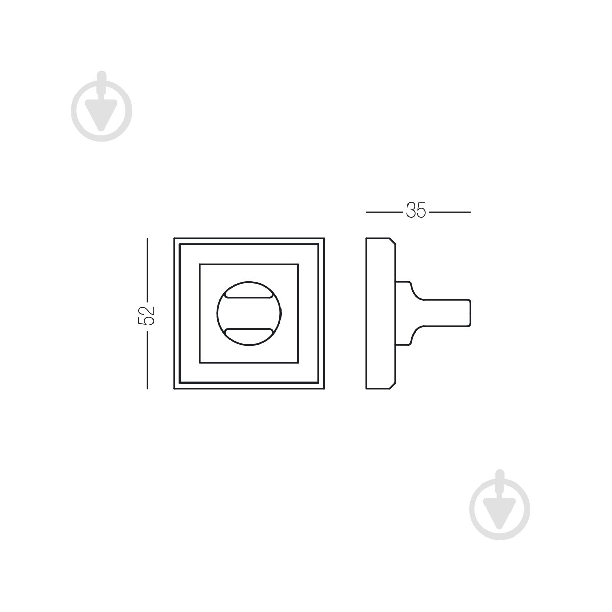 Комплект WC Linde A-2006 SN/CP-4 WC 96 мм матовый никель/полированный хром без петель - фото 3