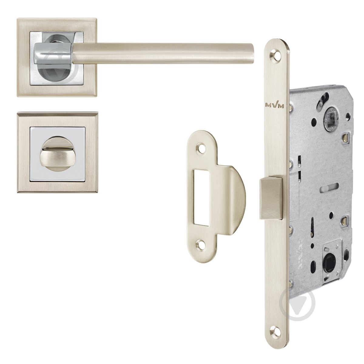 Комплект WC Linde A-2006 SN/CP-4 WC 96 мм матовый никель/полированный хром без петель - фото 1