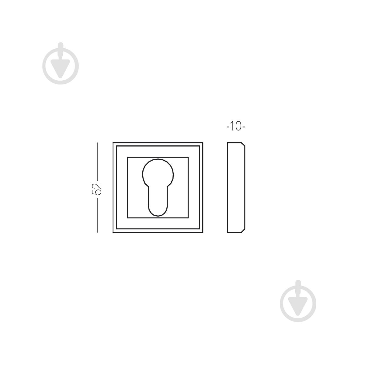 Комплект PZ Linde A-2006 SN/CP-5 PZ 85 мм матовый никель/полированный хром без петель - фото 3