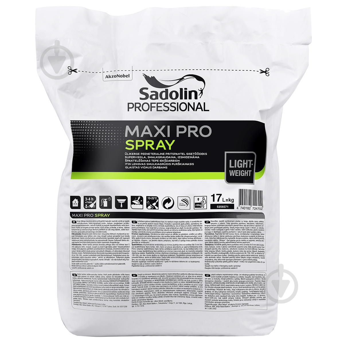 Шпаклевка Sadolin MAXI PRO SPRAY 17 кг - фото 1 Шпаклевка Sadolin MAXI PRO SPRAY 17 кг - фото 1