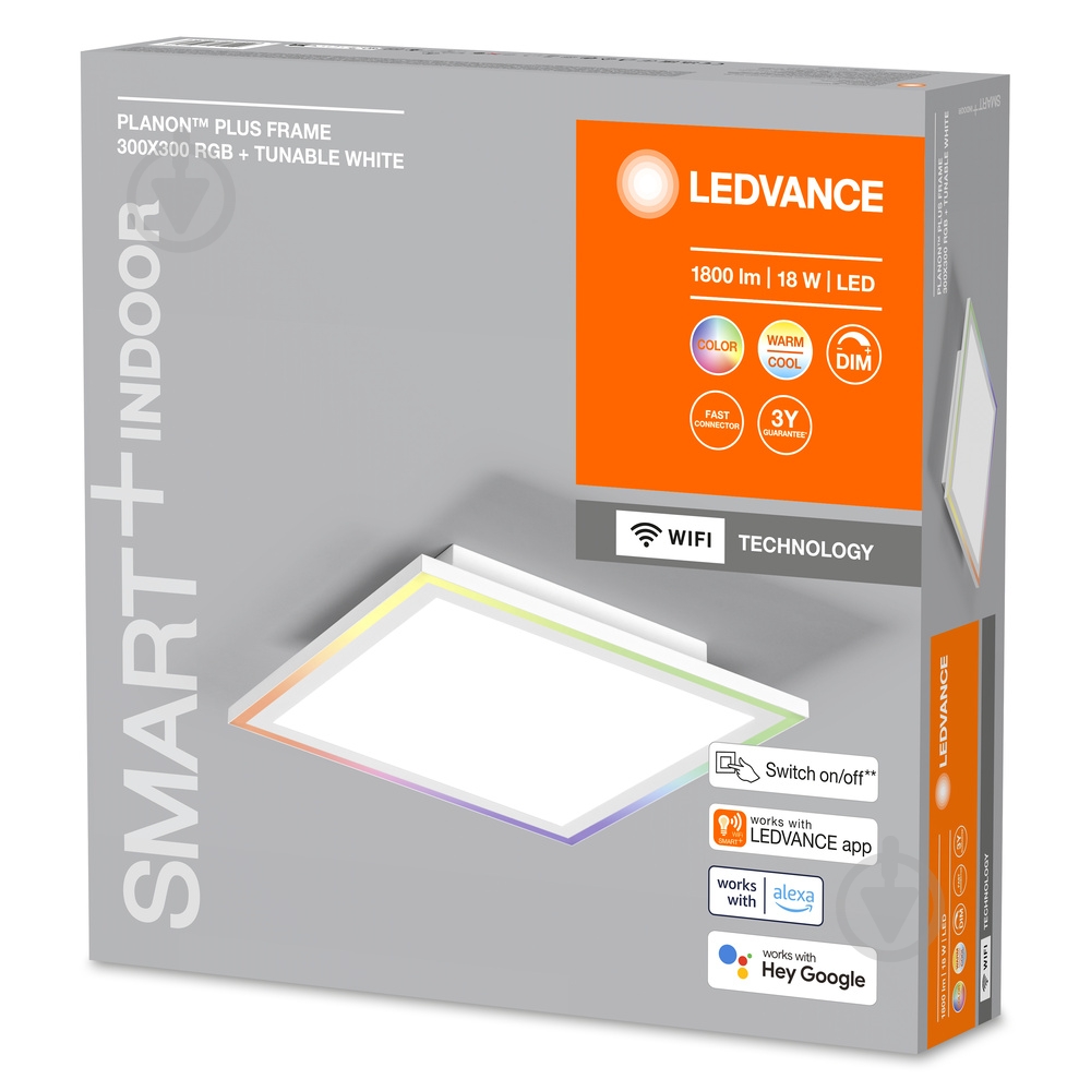 Світильник стельовий Ledvance Smart Wi-Fi Planon RGB 30x30 см 18 Вт білий 3000-6500 К - фото 2 Світильник стельовий Ledvance Smart Wi-Fi Planon RGB 30x30 см 18 Вт білий 3000-6500 К - фото 2