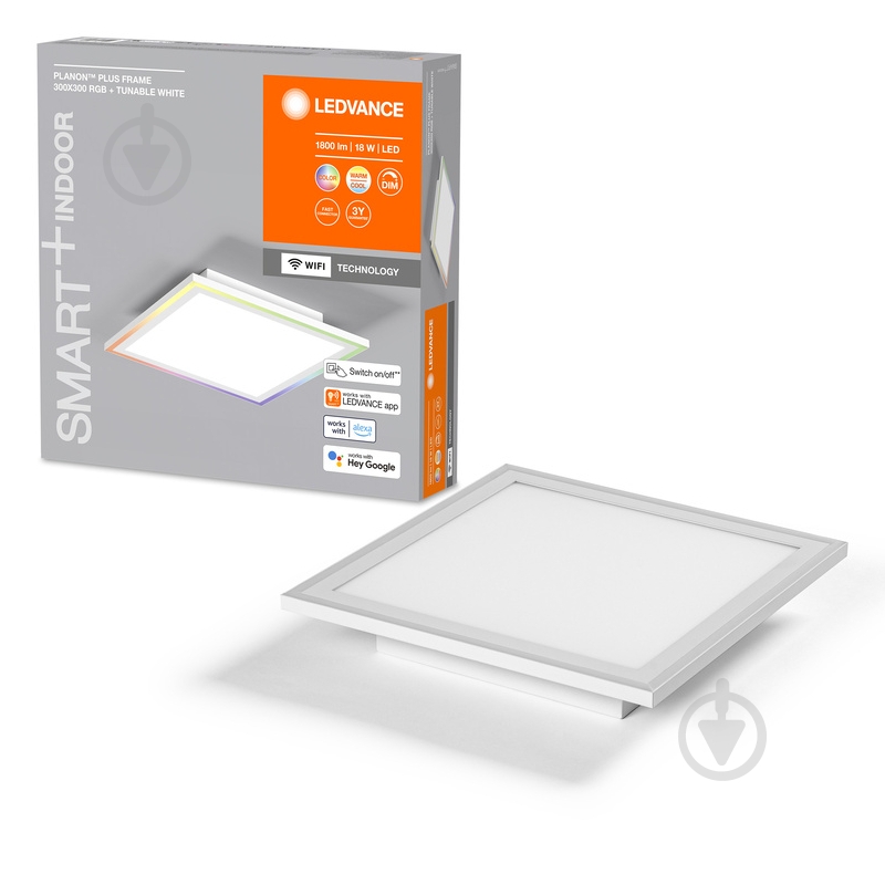 Світильник стельовий Ledvance Smart Wi-Fi Planon RGB 30x30 см 18 Вт білий 3000-6500 К - фото 1 Світильник стельовий Ledvance Smart Wi-Fi Planon RGB 30x30 см 18 Вт білий 3000-6500 К - фото 1