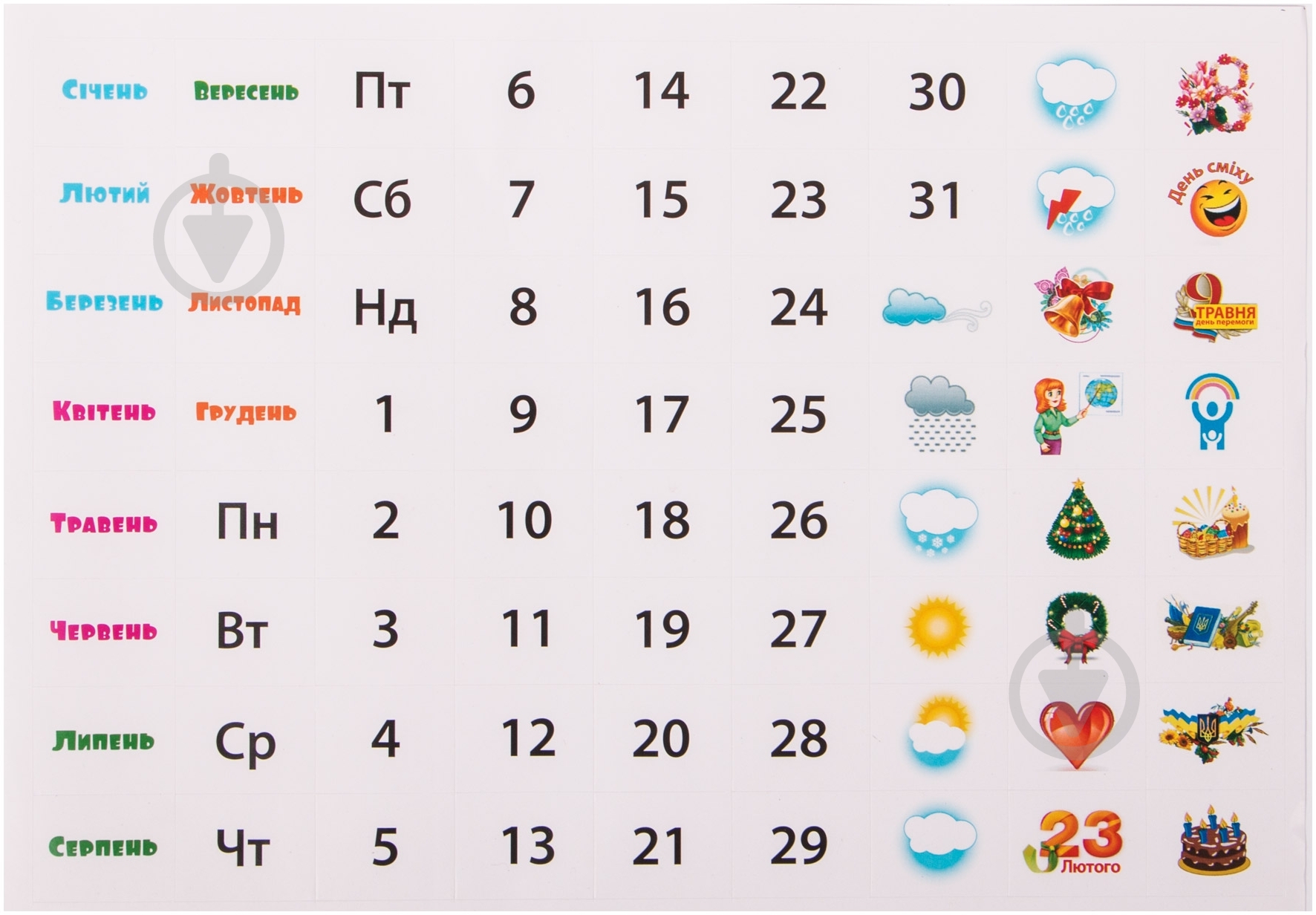 Книга Конопленко И.И.  «Календар. Плакат із наліпками» 978-966-746-717-3 - фото 2