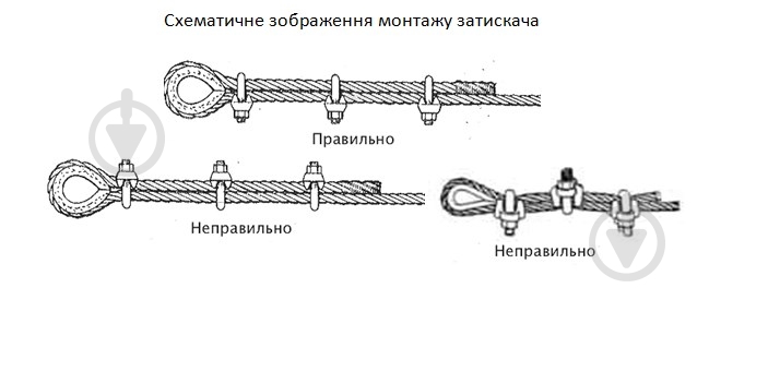 Затискач для троса дуговий 6 мм 2 шт - фото 4