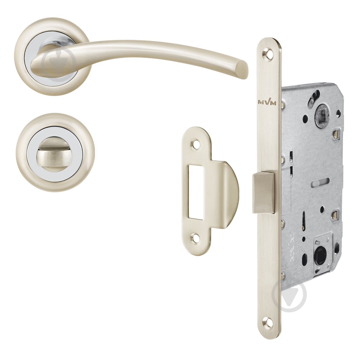 Комплект WC Linde A-2005 SN/CP-4 WC 96 мм матовый никель/хром без петель - фото 1