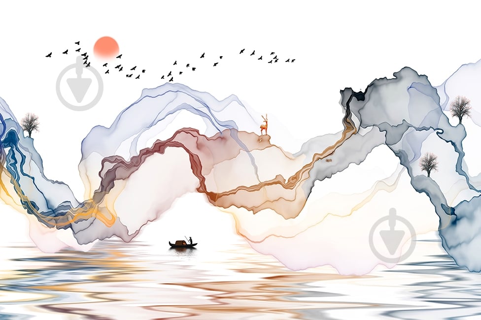 Картина на полотні Хвилі чорнильні 120x80 см Арт Фемелі - фото 1