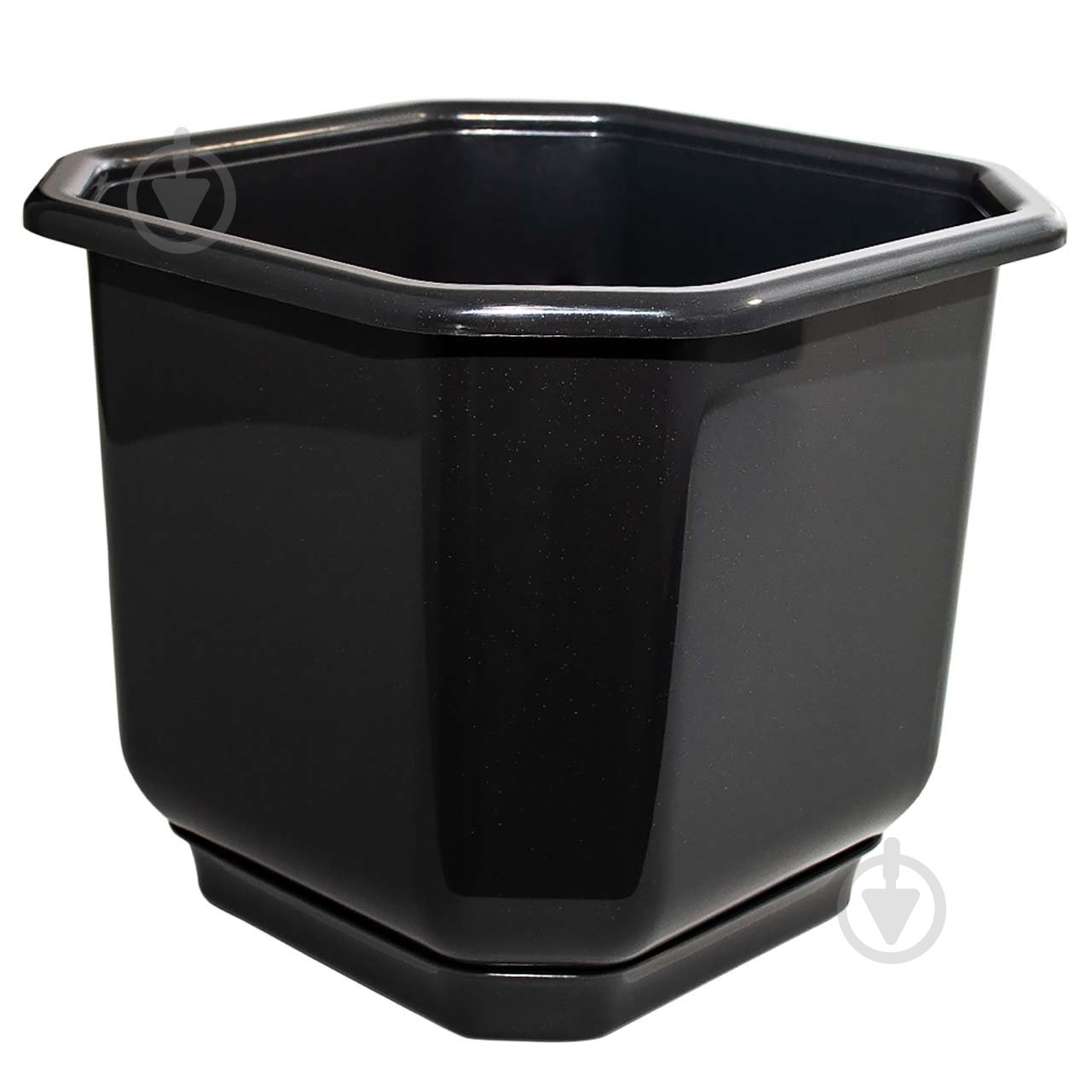 Вазон пластиковий Дама з підставкою 16х16 см квадратний граніт 2 л Алеана - фото 1 Вазон пластиковий Дама з підставкою 16х16 см квадратний граніт 2 л Алеана - фото 1