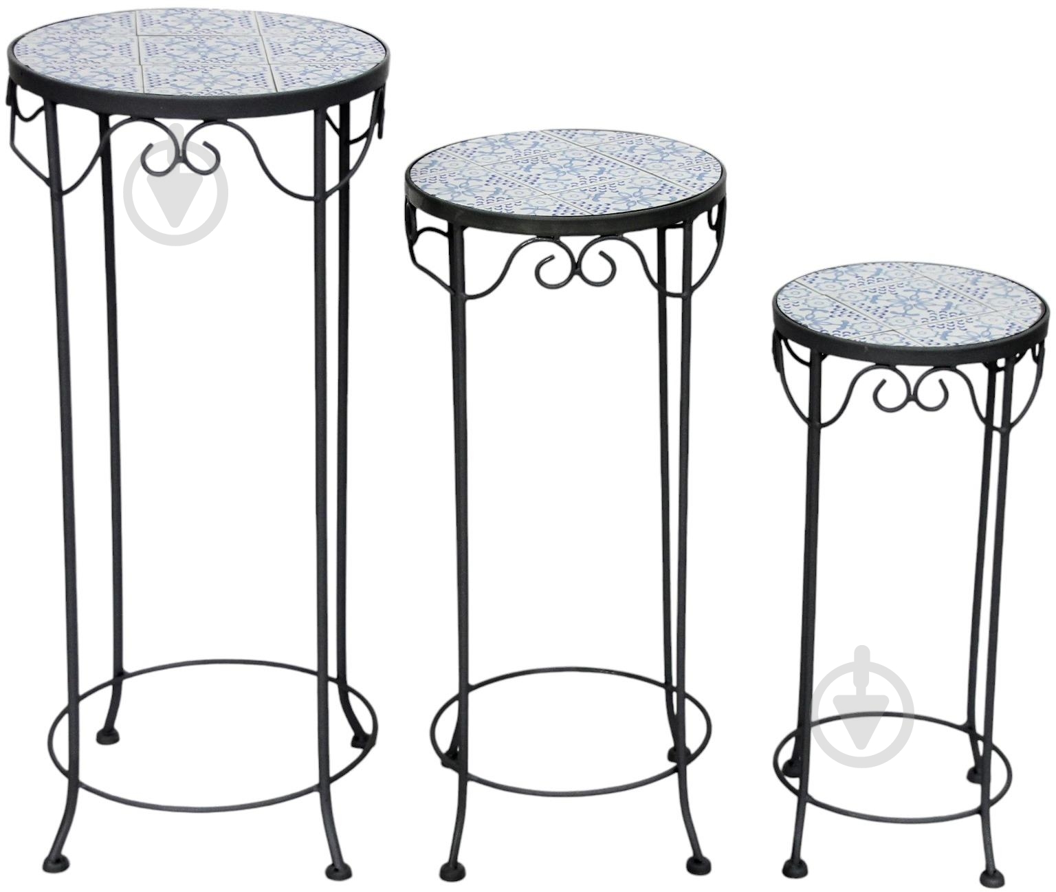 Подставка для цветов одинарная металл мозаика круг L JF200171-1 300x680 см голубой - фото 2 Подставка для цветов одинарная металл мозаика круг L JF200171-1 300x680 см голубой - фото 2