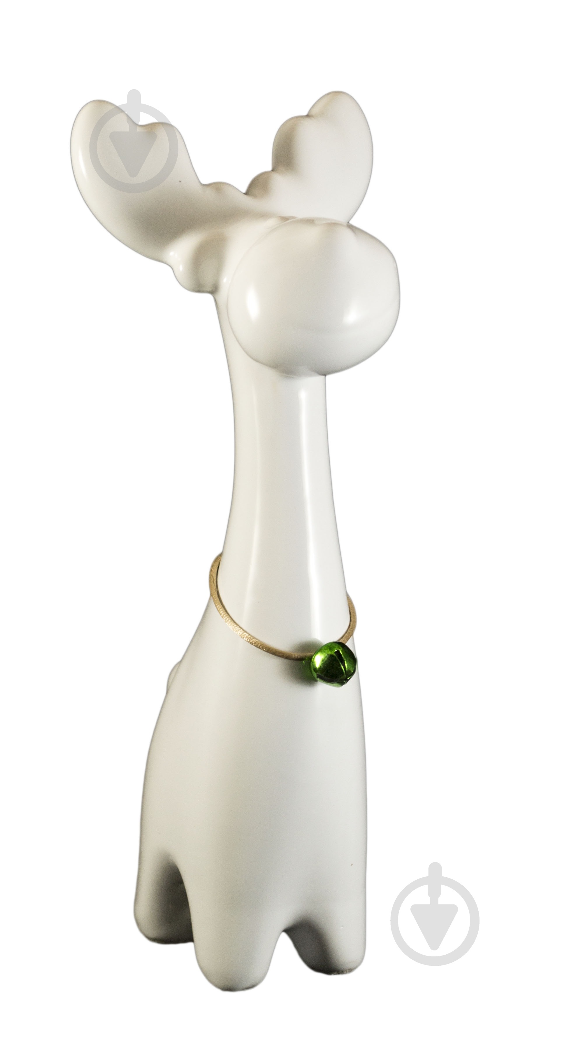 Статуэтка лось с колокольчиком 5х8 см белый - фото 1