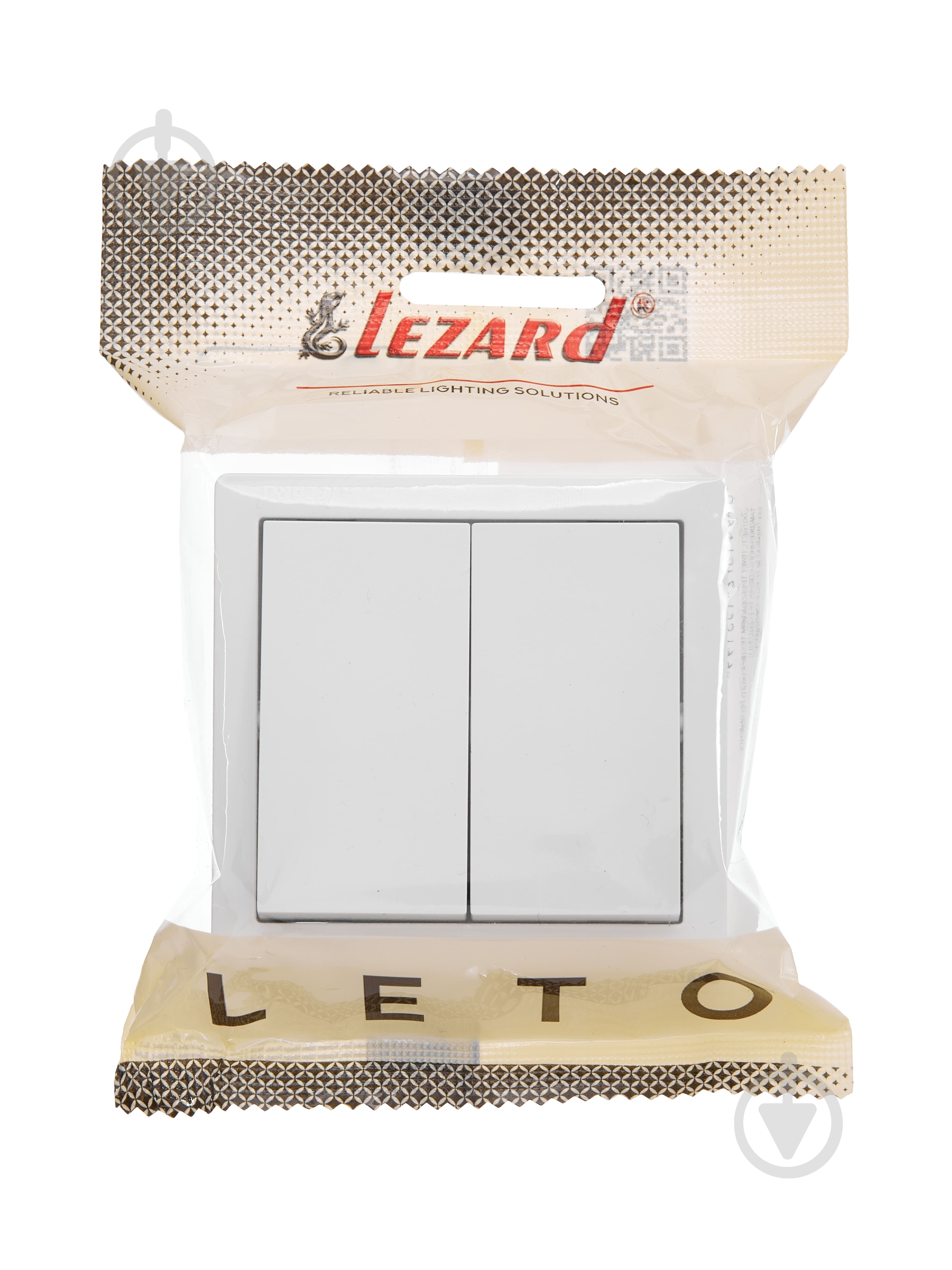 Выключатель двухклавишный Lezard LETO без подсветки белый 752-0200-101 - фото 4