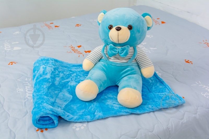 Плед с игрушкой №1052 Bear 100x160 см Blue MirSon - фото 1 Плед с игрушкой №1052 Bear 100x160 см Blue MirSon - фото 1