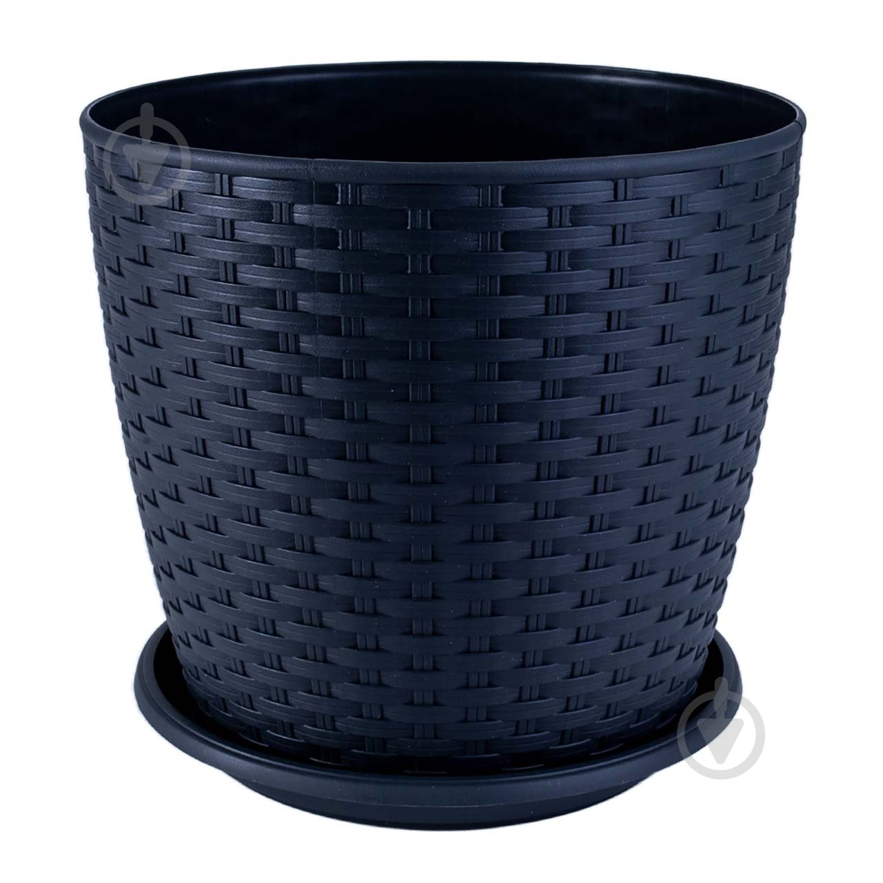 Вазон пластиковый Ротанг с подставкой 20х18 см круглый гранит 4,1 л Алеана - фото 1 Вазон пластиковый Ротанг с подставкой 20х18 см круглый гранит 4,1 л Алеана - фото 1