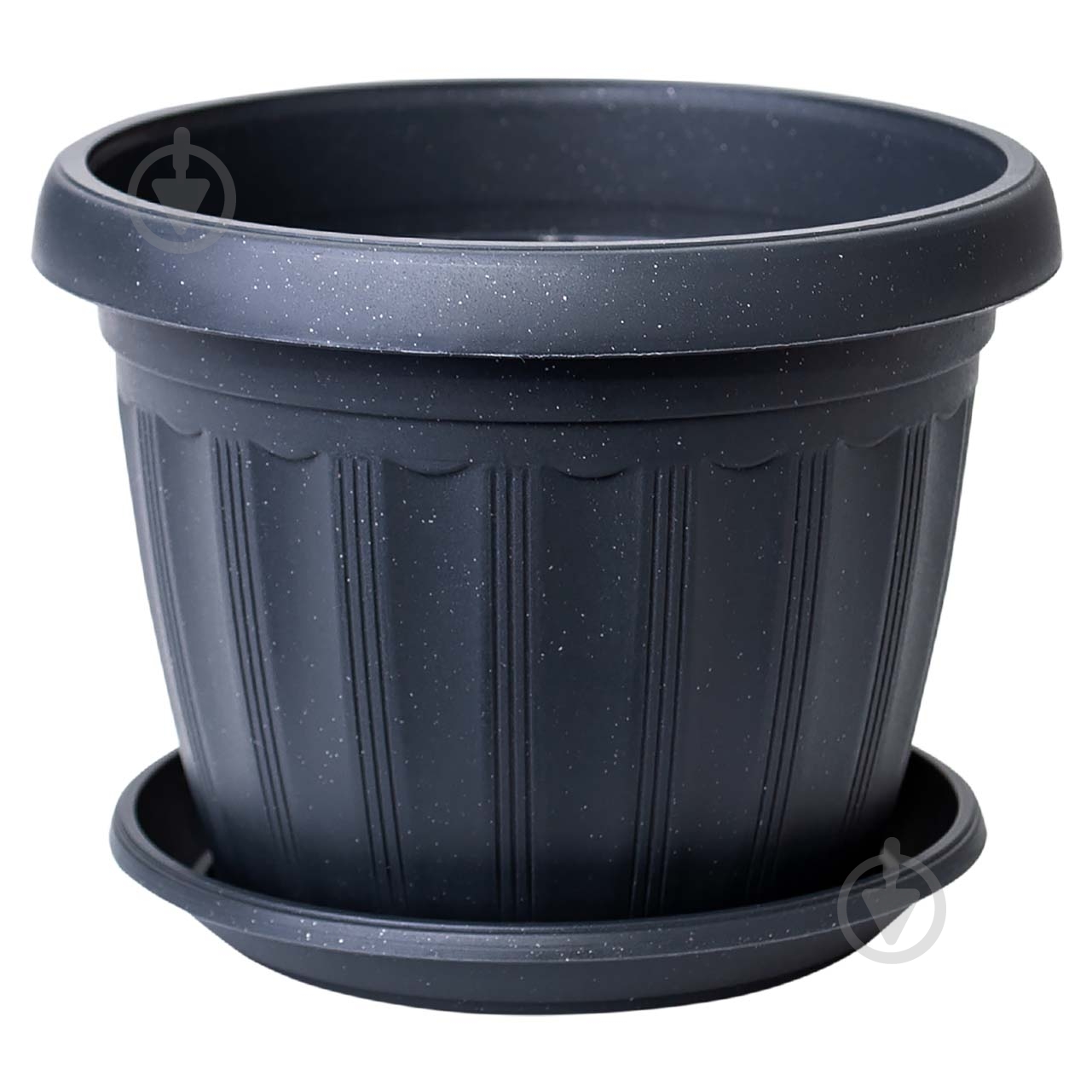 Вазон пластиковый Терра с подставкой 14х11 см круглый гранит 0,8 л Алеана - фото 1 Вазон пластиковый Терра с подставкой 14х11 см круглый гранит 0,8 л Алеана - фото 1