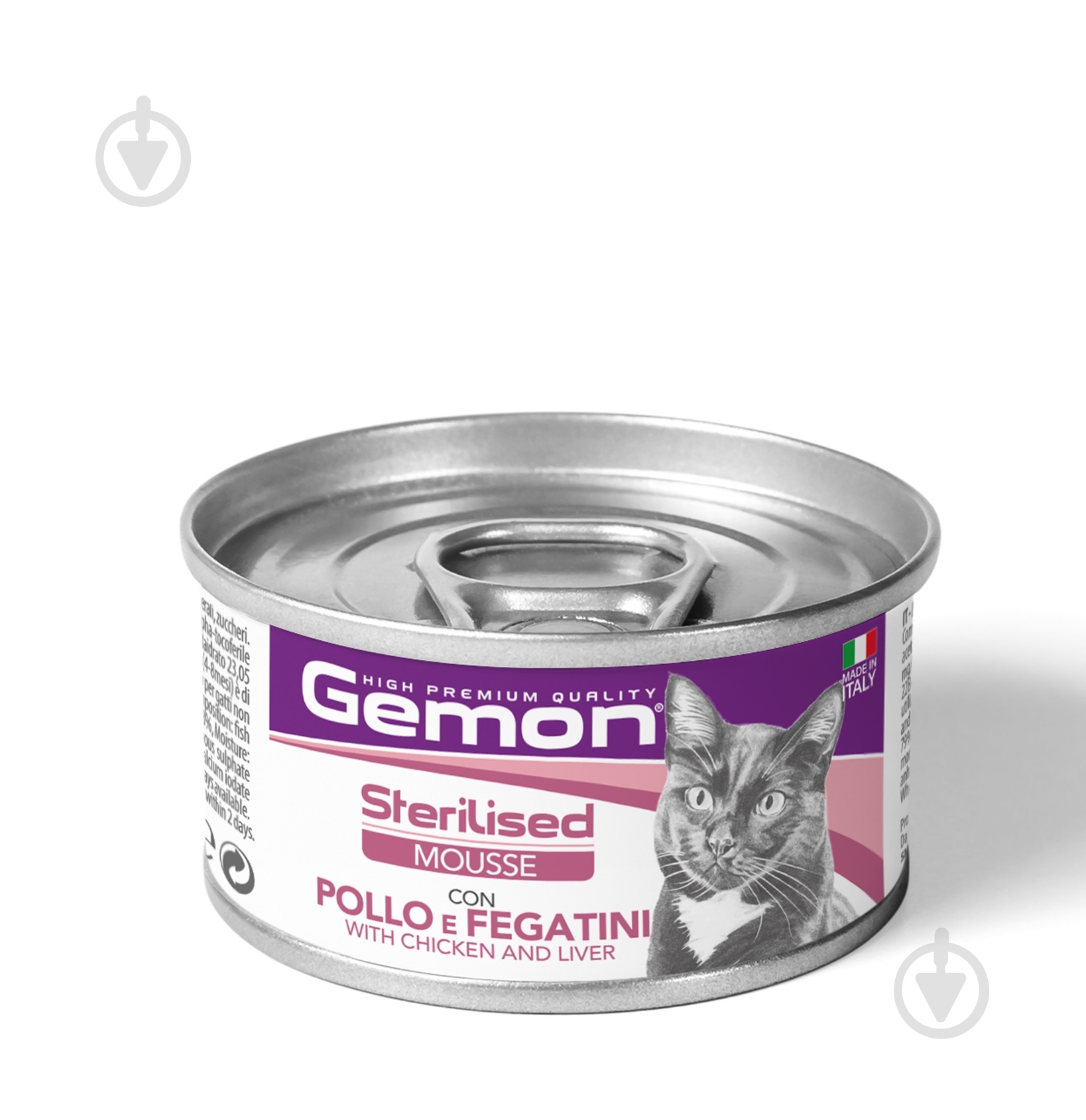 Корм вологий GEMON Sterilised, курка та лівер, 80 г - фото 1