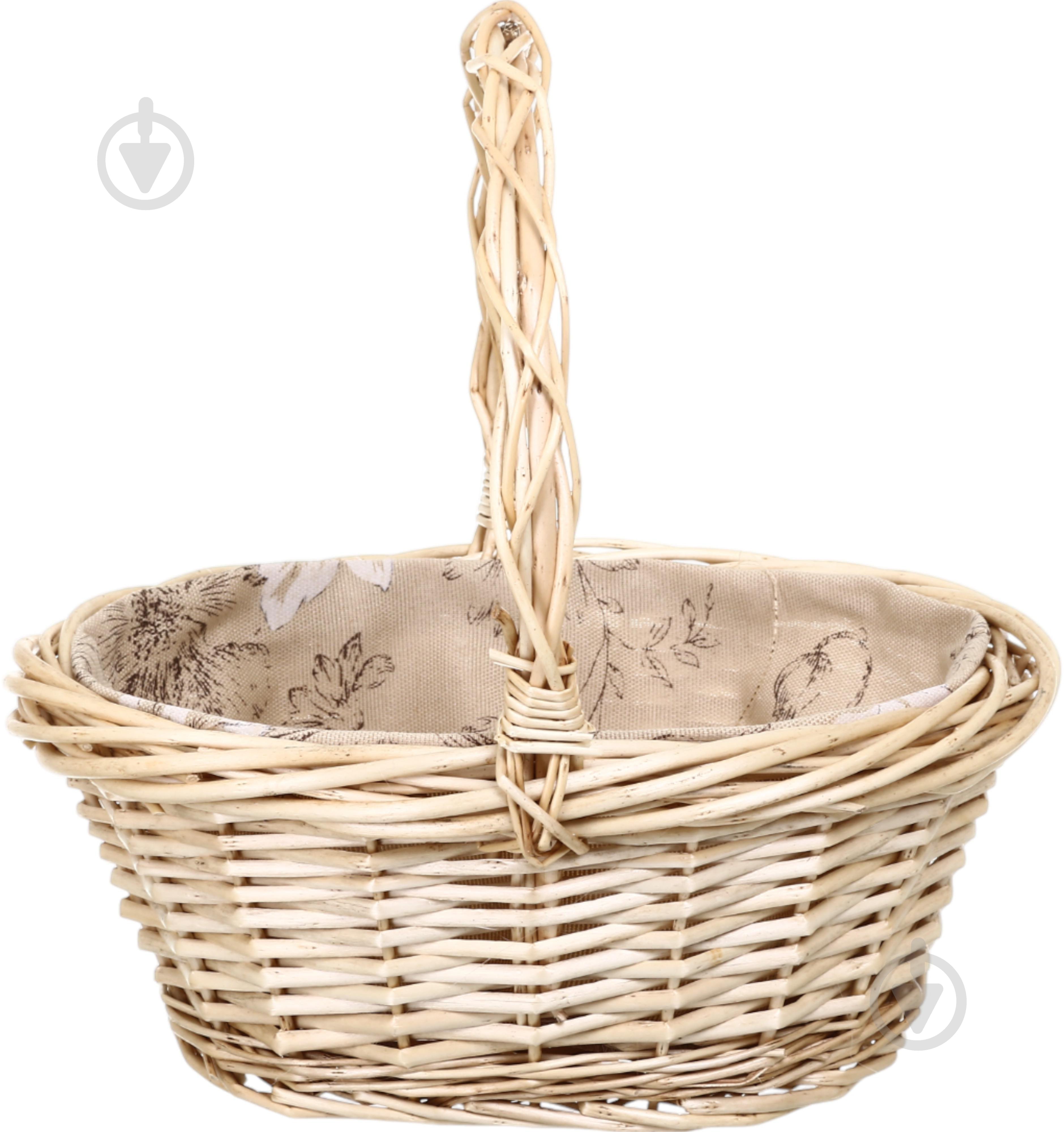 Корзинка плетеная с текстилем 32х26х14/32 см RL24-39T-3 - фото 2