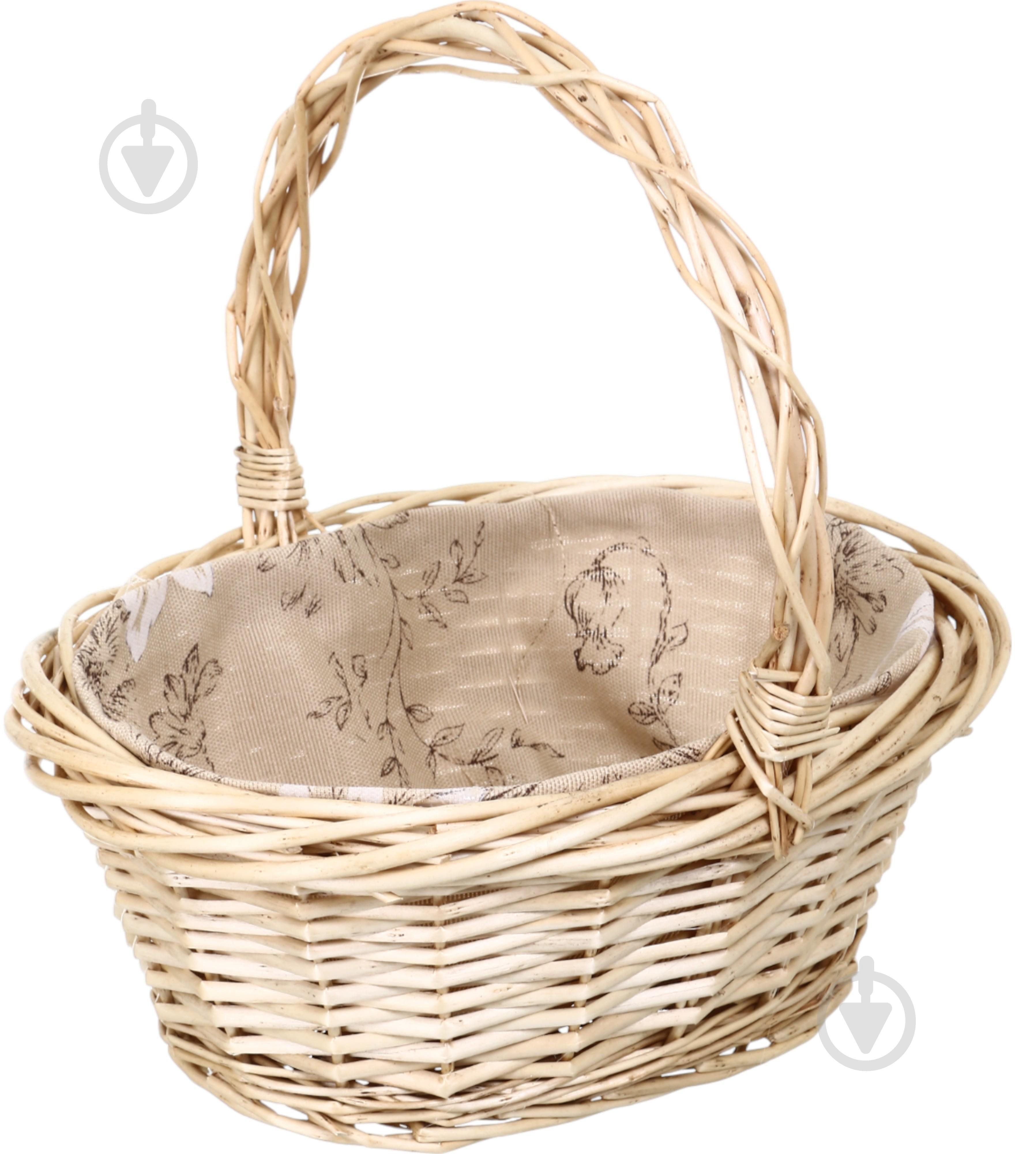 Корзинка плетеная с текстилем 32х26х14/32 см RL24-39T-3 - фото 1