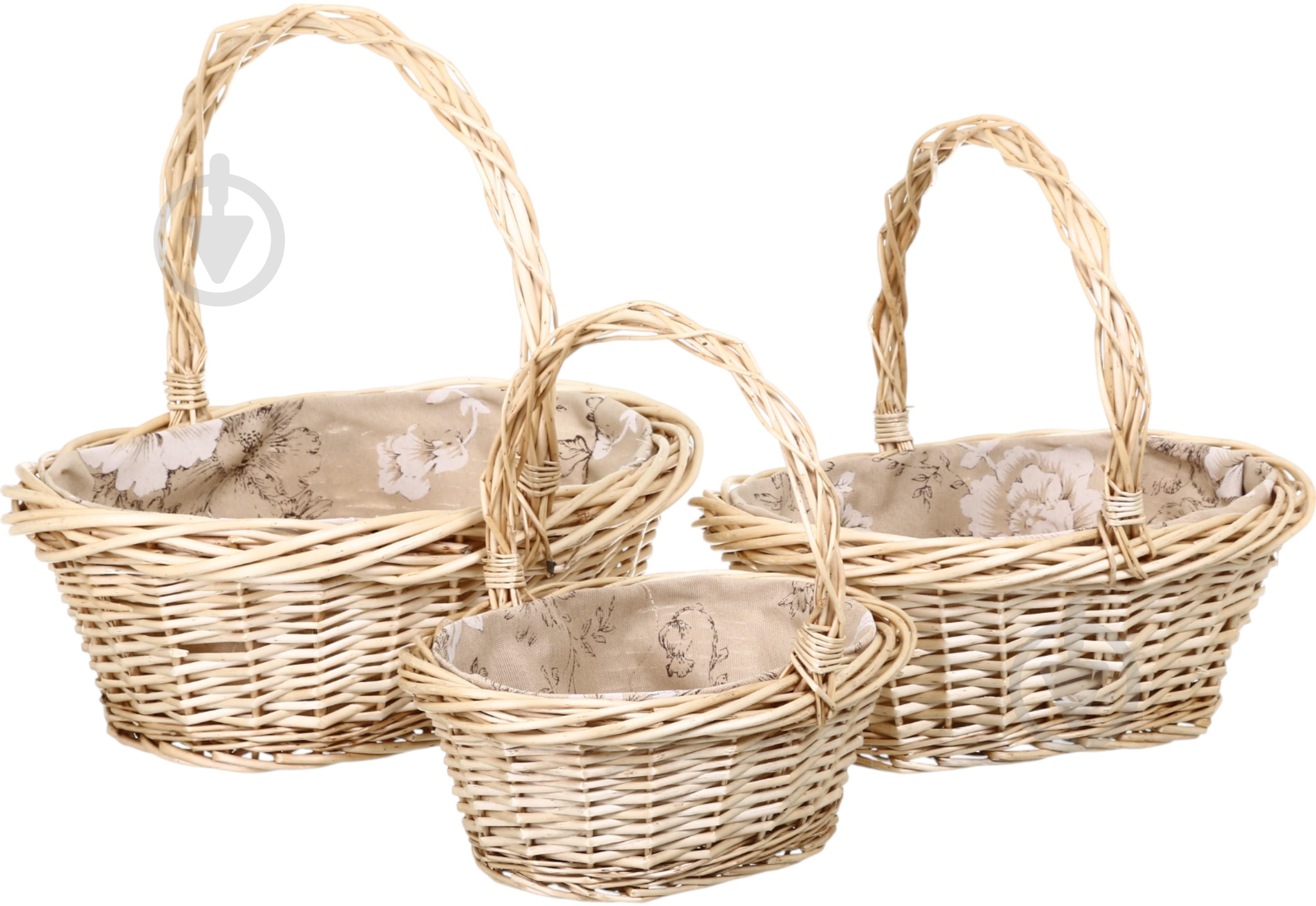 Корзинка плетеная с текстилем 32х26х14/32 см RL24-39T-3 - фото 4