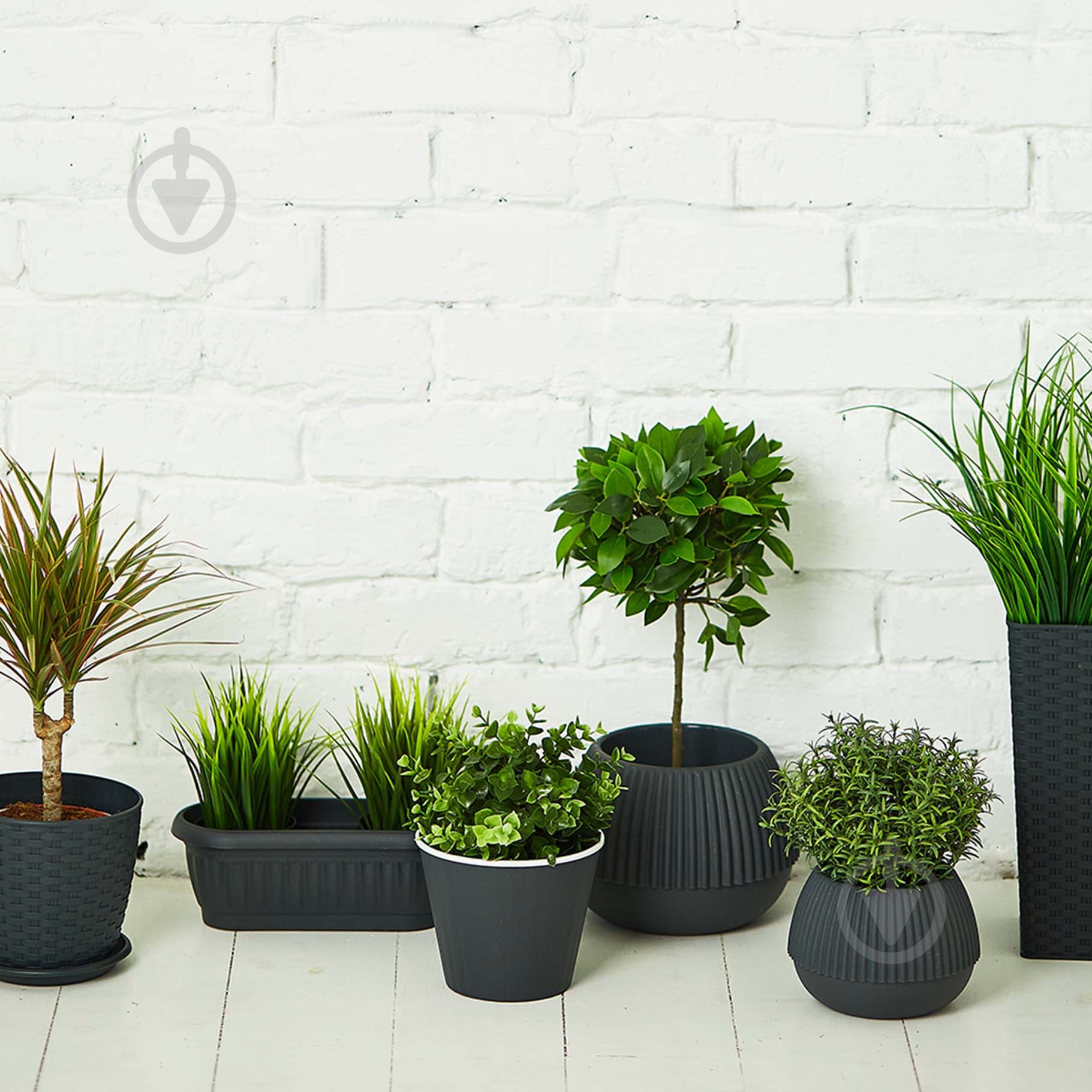 Вазон Ибис 13,0х11,2 см круглый гранит/белый 0,86 л Алеана - фото 3