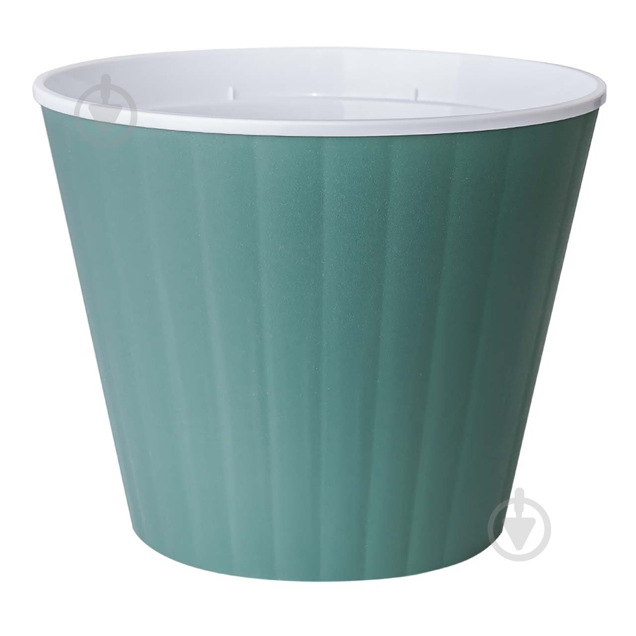 Вазон Ібіс 15,7х13,0 см круглий зелений/білий 1,7 л Алеана - фото 1 Вазон Ібіс 15,7х13,0 см круглий зелений/білий 1,7 л Алеана - фото 1