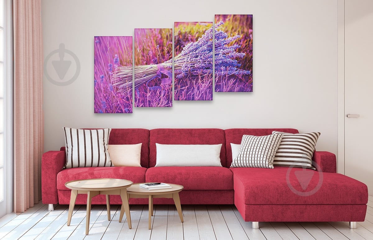 Картина модульная 4 части Лаванда 25x50 см Eclipse МК009 - фото 2 Картина модульная 4 части Лаванда 25x50 см Eclipse МК009 - фото 2