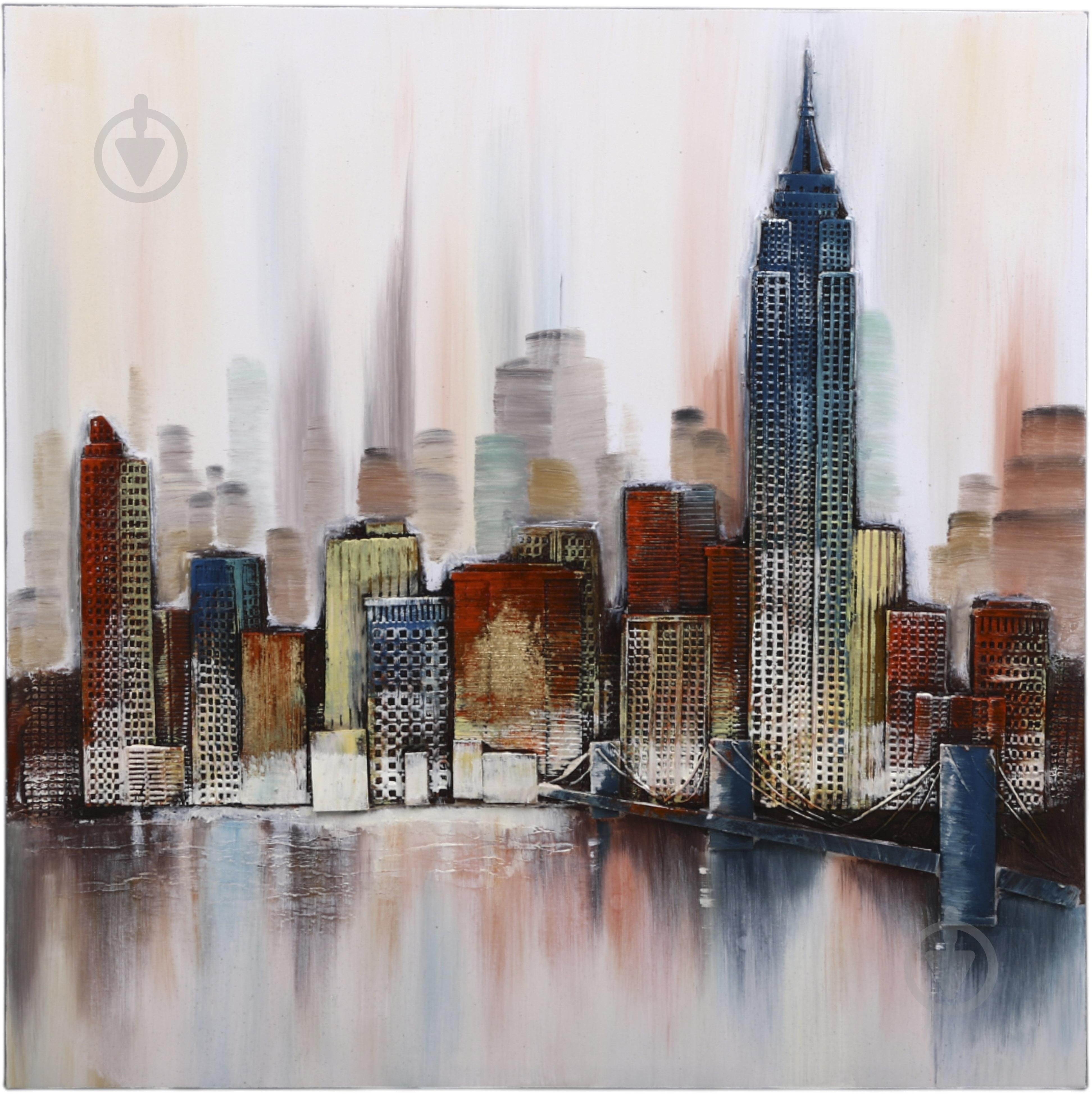 Картина ручной работы Empire State рельефный рисунок 80x80 см Sensio F552A - фото 1