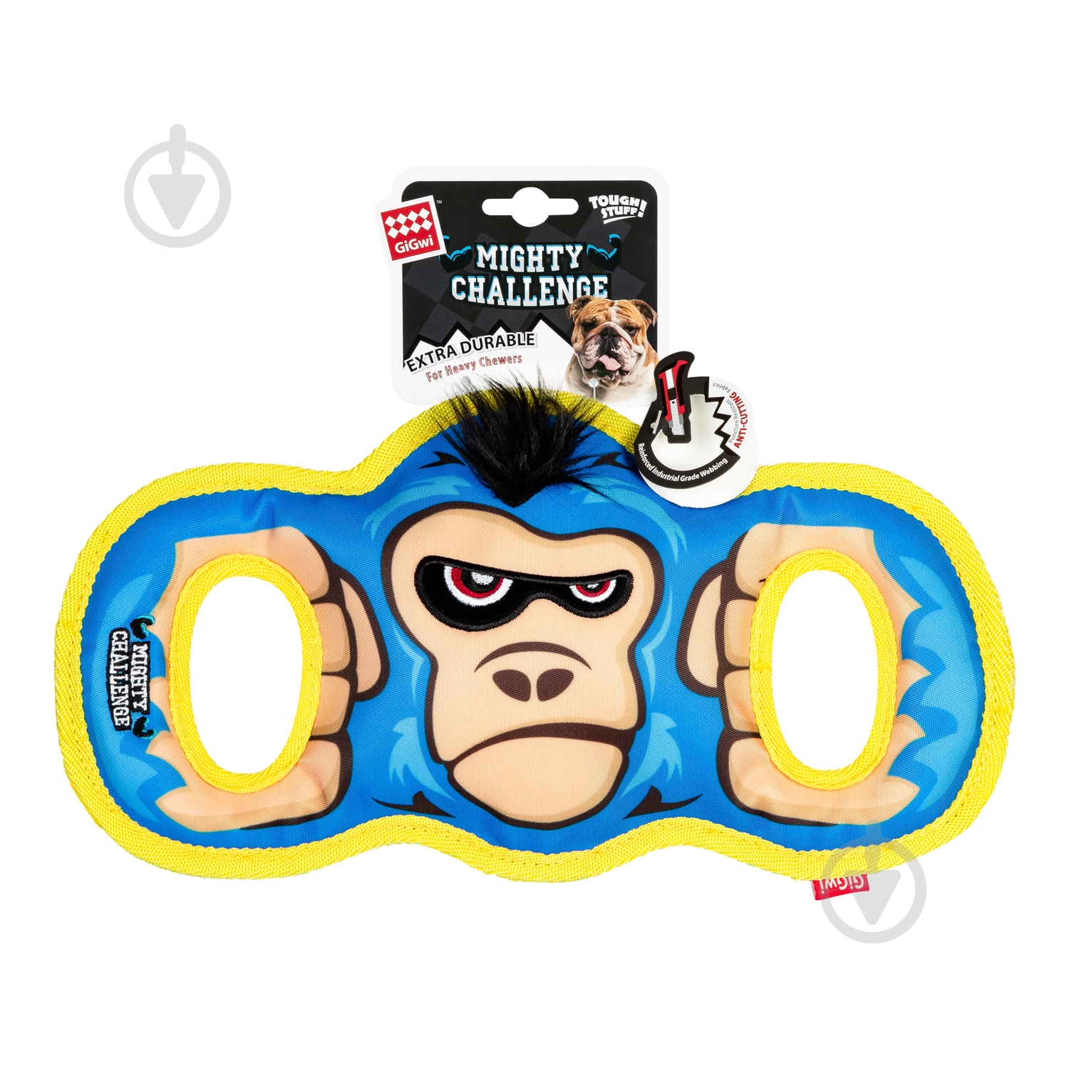 Іграшка для собак GiGwi Mighty Challenge Горила блакитний 34 см - фото 2 Іграшка для собак GiGwi Mighty Challenge Горила блакитний 34 см - фото 2