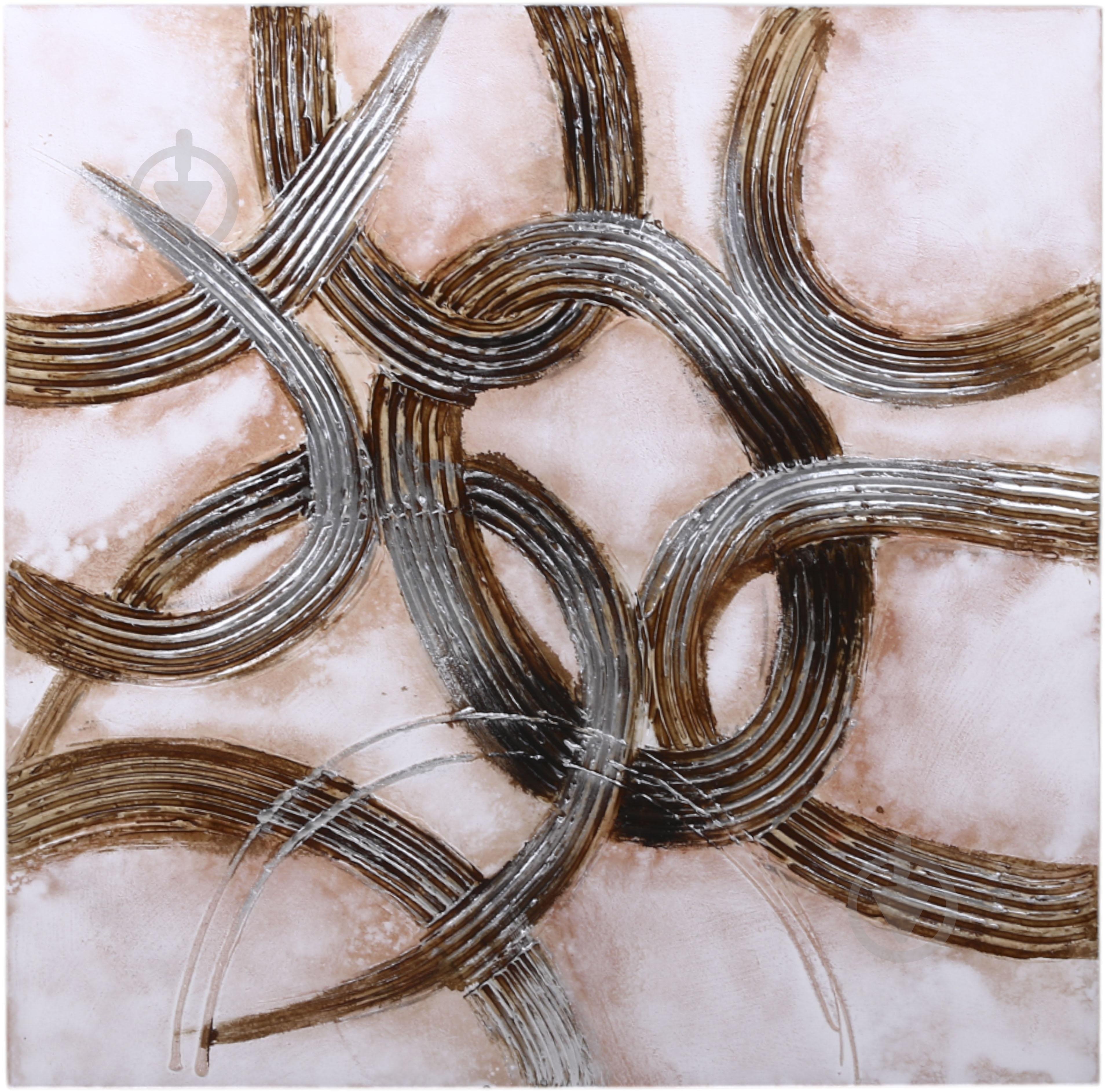 Картина ручної роботи Circles рельєфний малюнок 100x100 см Sensio C-2198B - фото 1