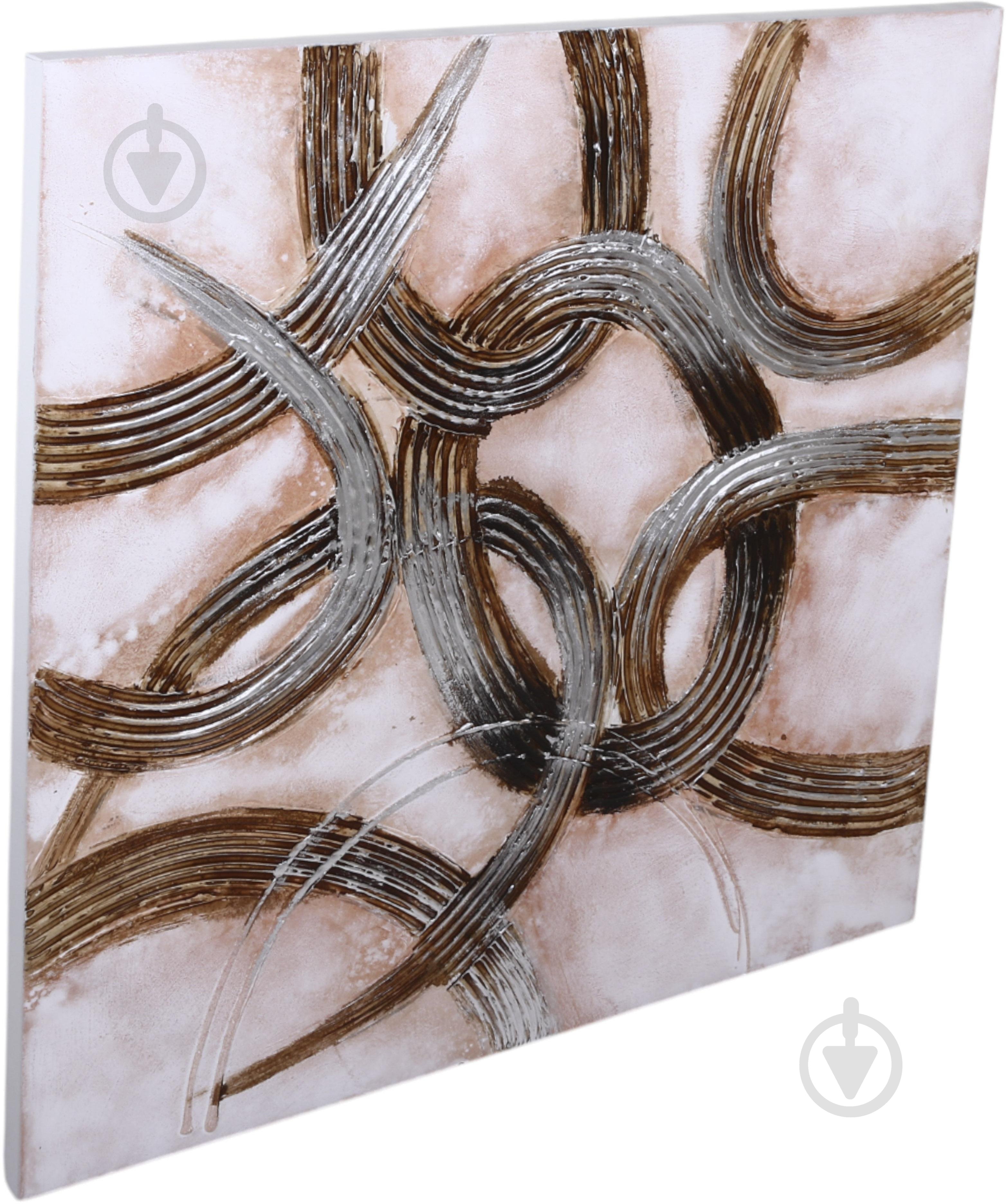 Картина ручної роботи Circles рельєфний малюнок 100x100 см Sensio C-2198B - фото 2