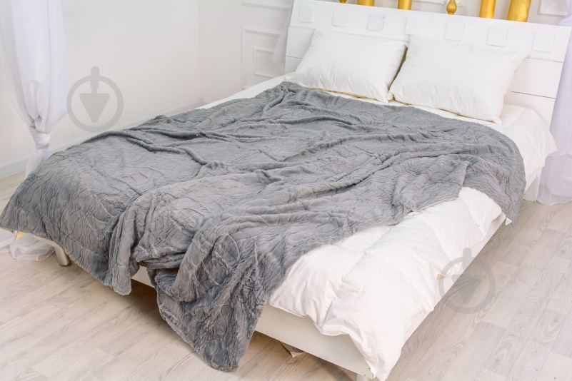 Плед №1007 Damask 150x200 см light gray MirSon - фото 2