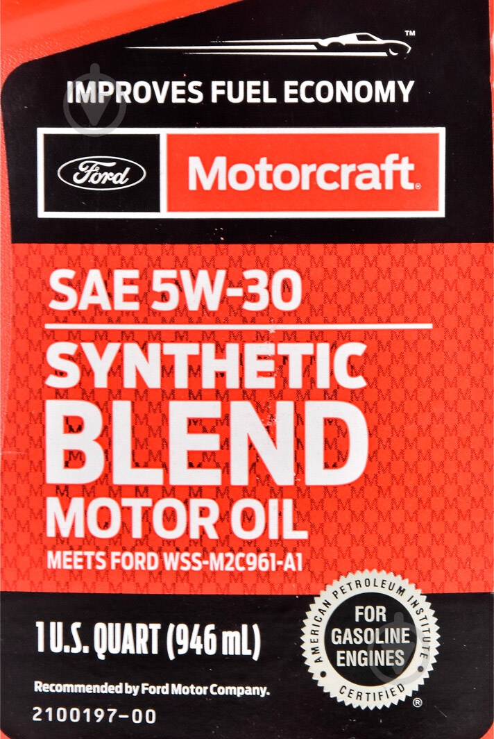 Моторное масло синтетическое Ford Motorcraft Synthetic Blend 5W-30 0,946 л (XO5W30Q1SP) - фото 4