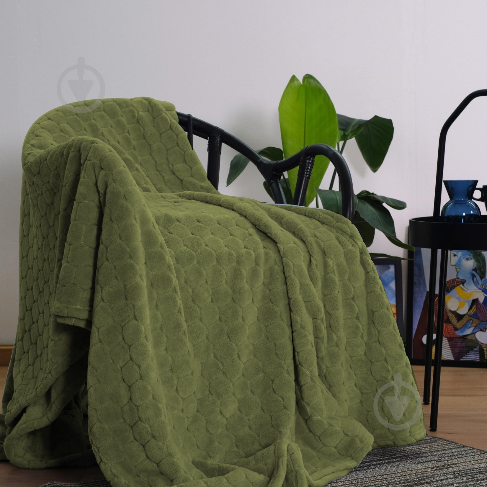 Плед Santiago 200x220 см оливковый La Nuit - фото 1 Плед Santiago 200x220 см оливковый La Nuit - фото 1