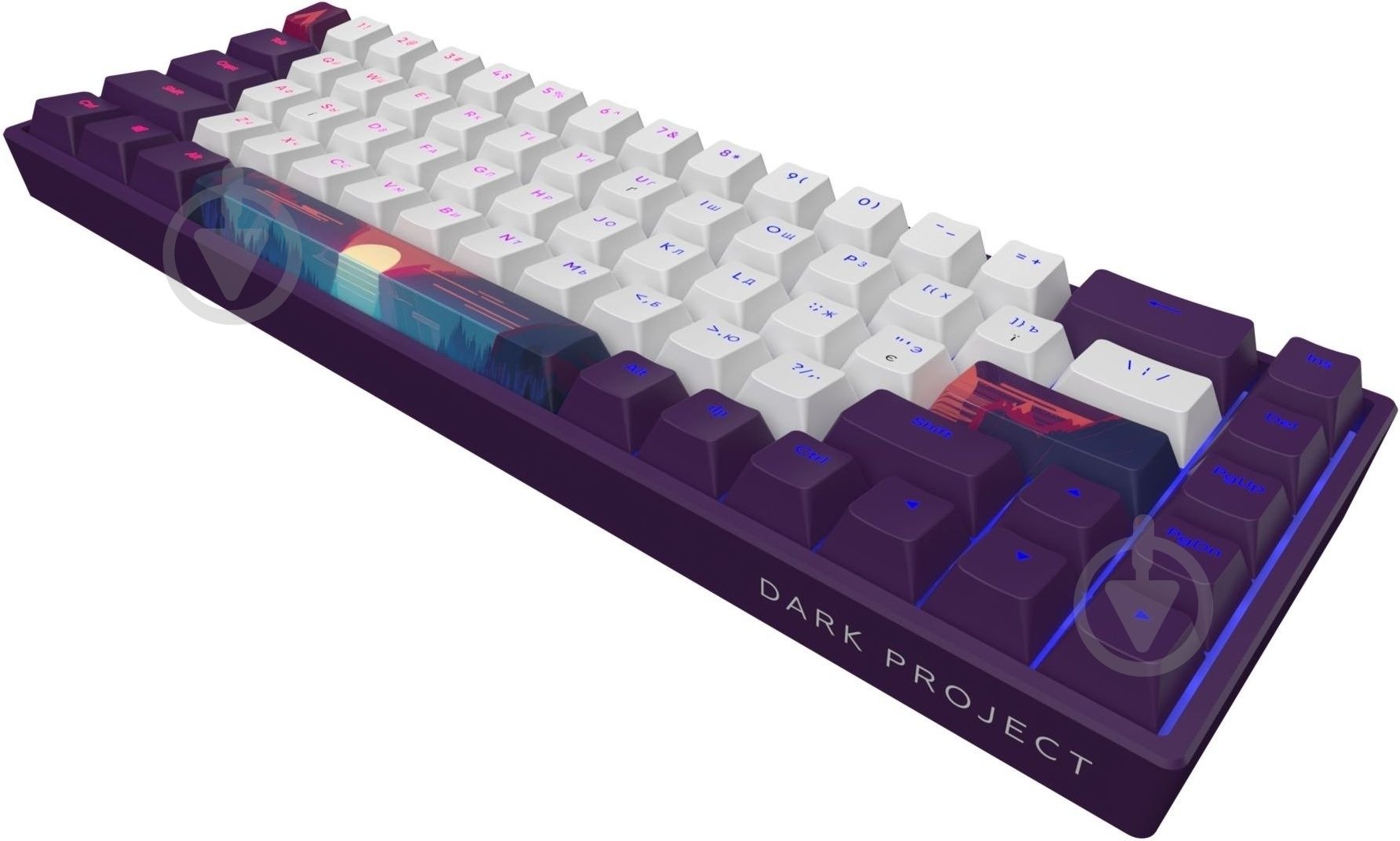 Клавіатура Dark Project 68 Sunrise - RGB UA (DPP68_GSH_SUNR_ANSI_UA) white/violet - фото 4