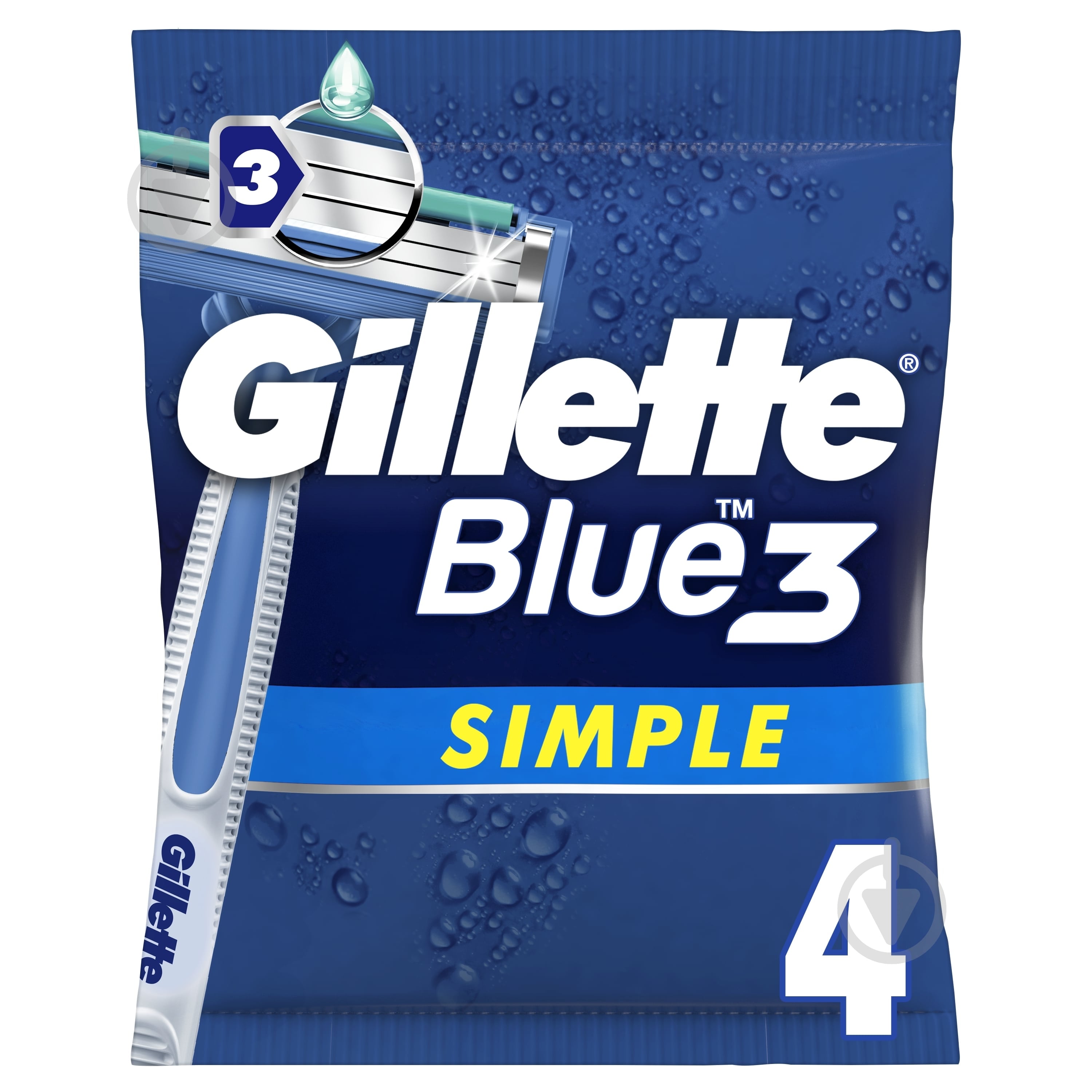 Станки одноразовые Gillette Blue 3 Simple 4 шт. - фото 1 Станки одноразовые Gillette Blue 3 Simple 4 шт. - фото 1