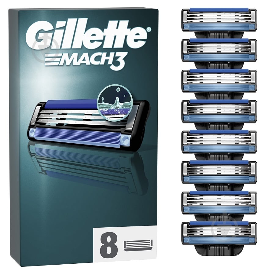 Сменный картридж Gillette Mach 3 8 шт. - фото 1