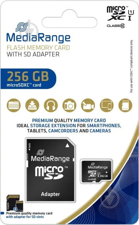 Карта памяти MediaRange microSDXC 256 ГБ Class 10 (MR946 ) - фото 2