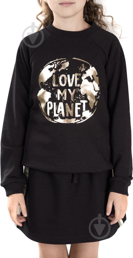 Реглан для девочки Sasha р.146 черный 3820 - фото 1